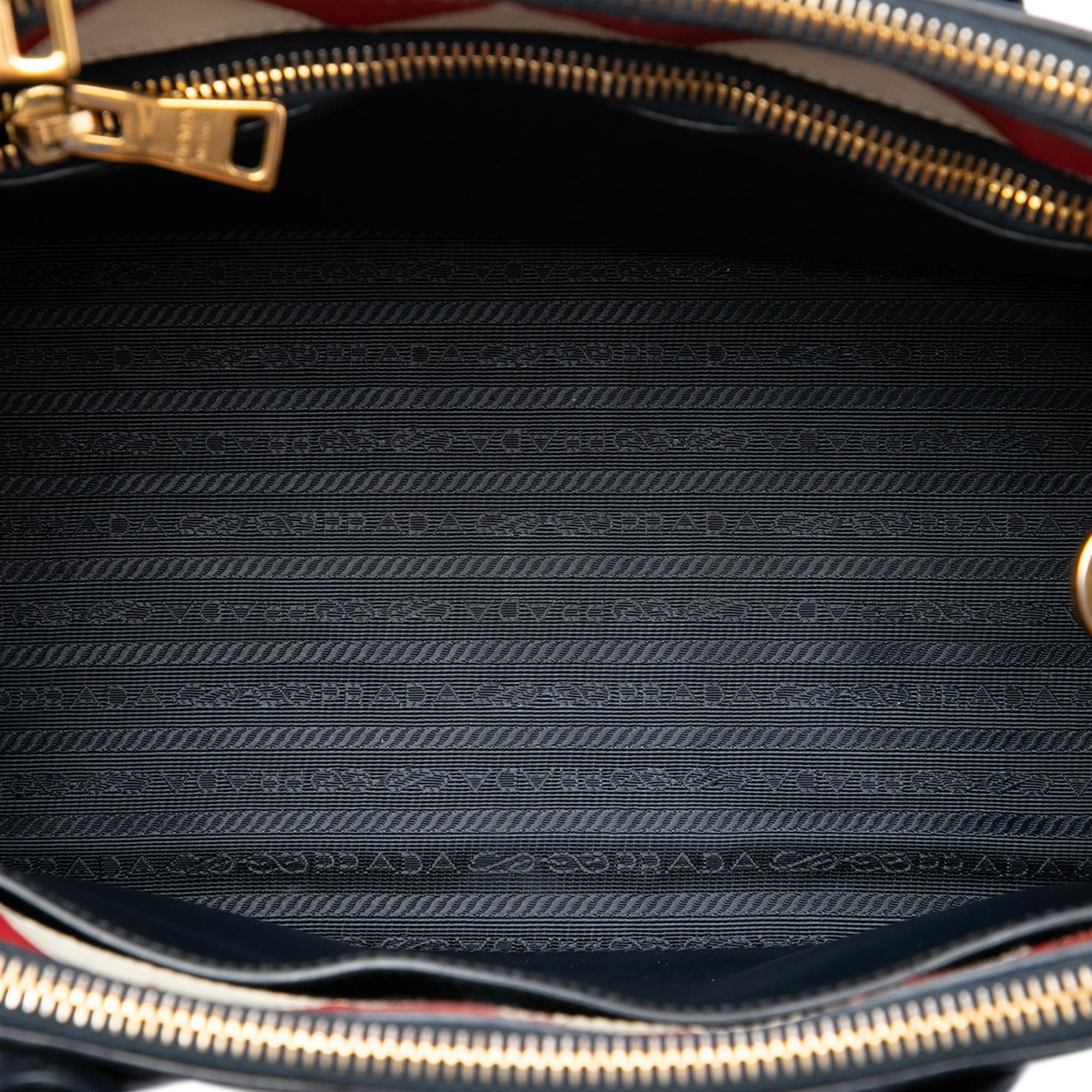 Prada City Calf Trimmed Saffiano Greche Paradigme Bag