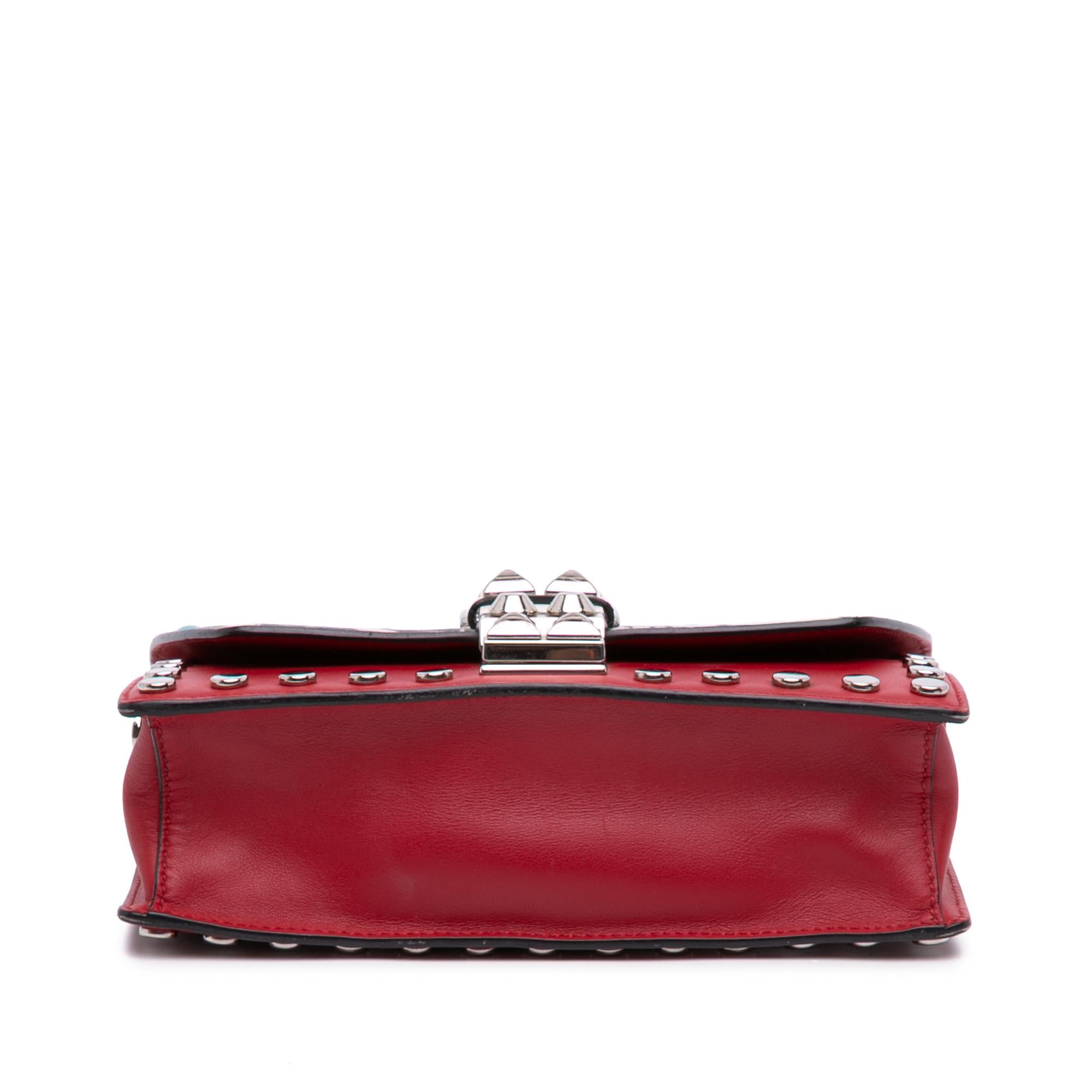 Prada City Calfskin Comic Print Studded Elektra Crossbody