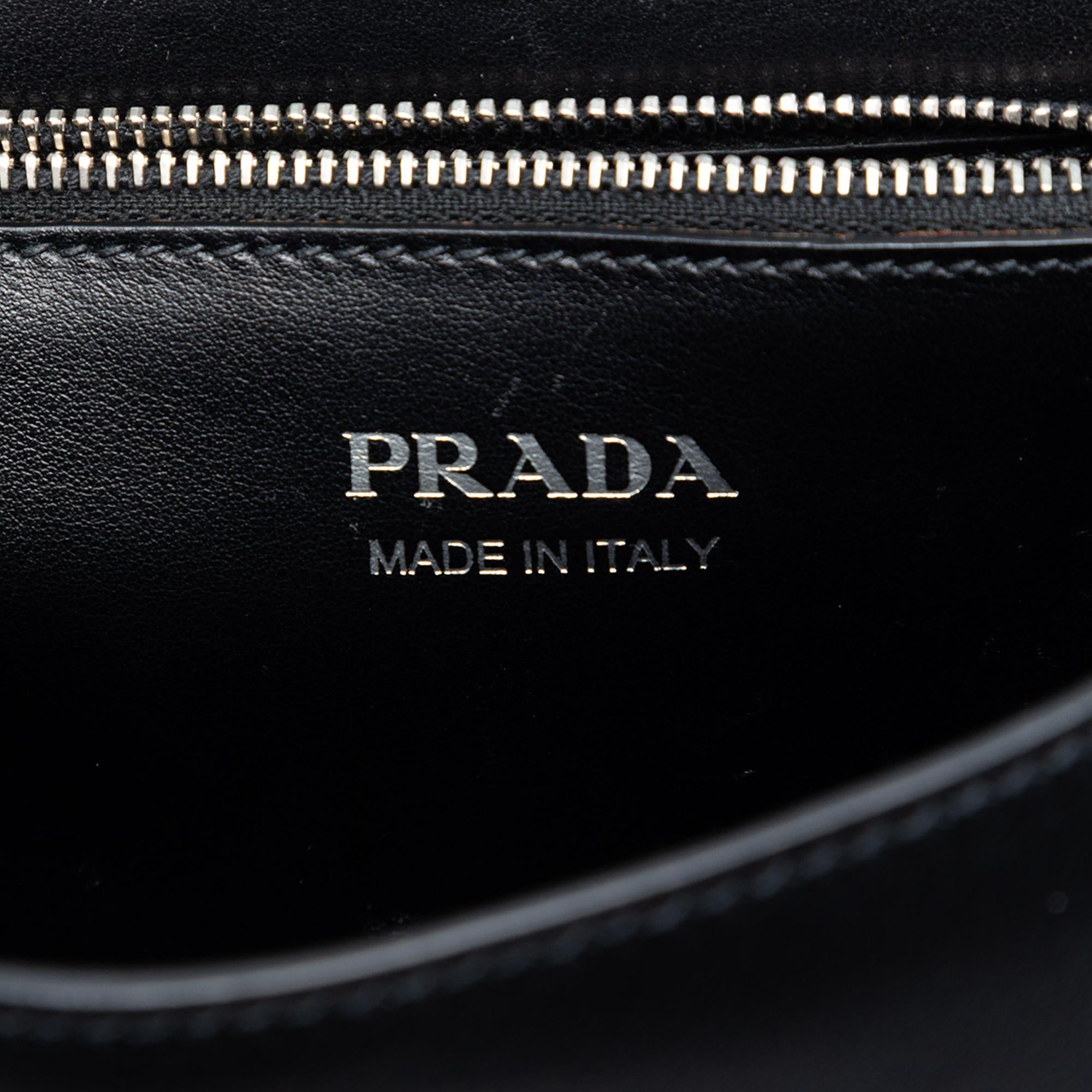 Prada City Calfskin and Saffiano Studded Elektra Crossbody