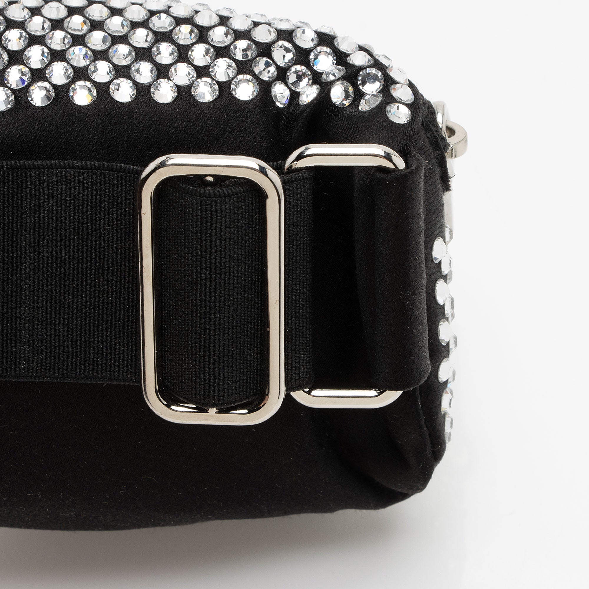 Prada Crystal Embellished Mini Wrist Pouch (SHF-9KrVut)