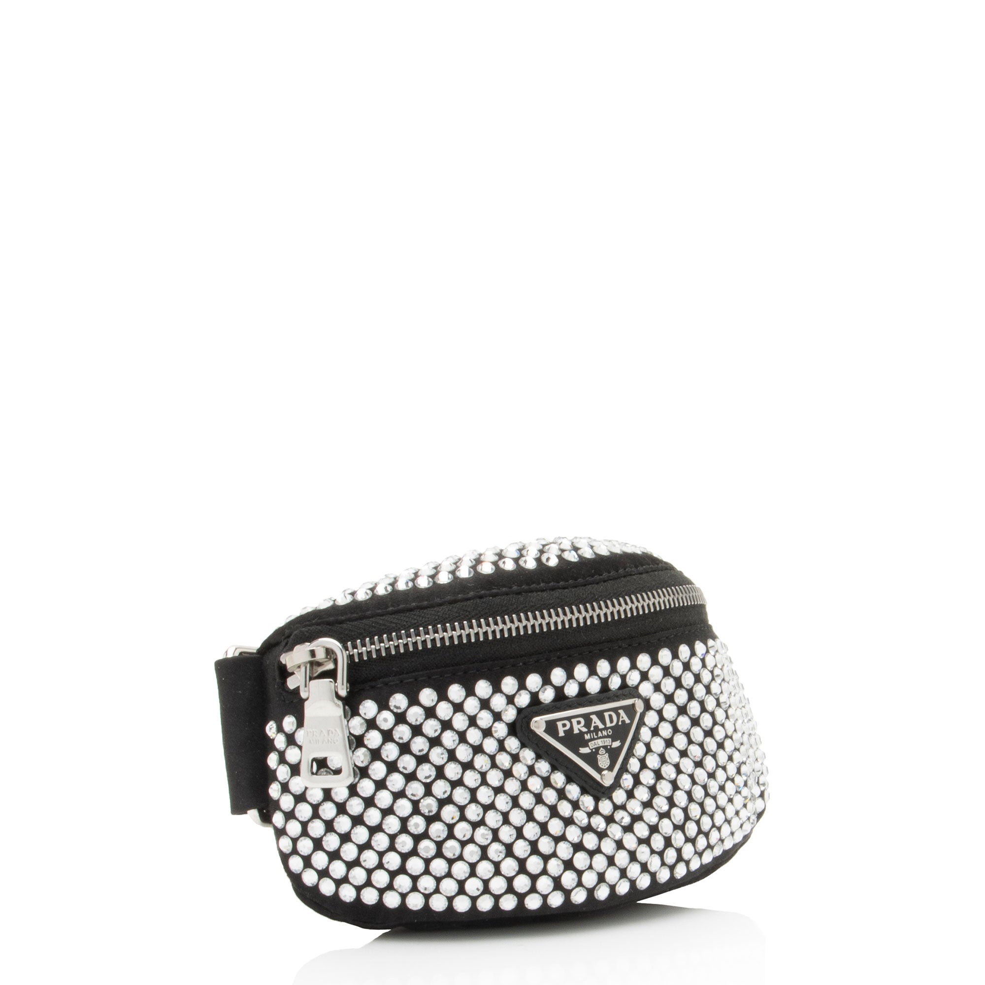 Prada Crystal Embellished Mini Wrist Pouch (SHF-9KrVut)