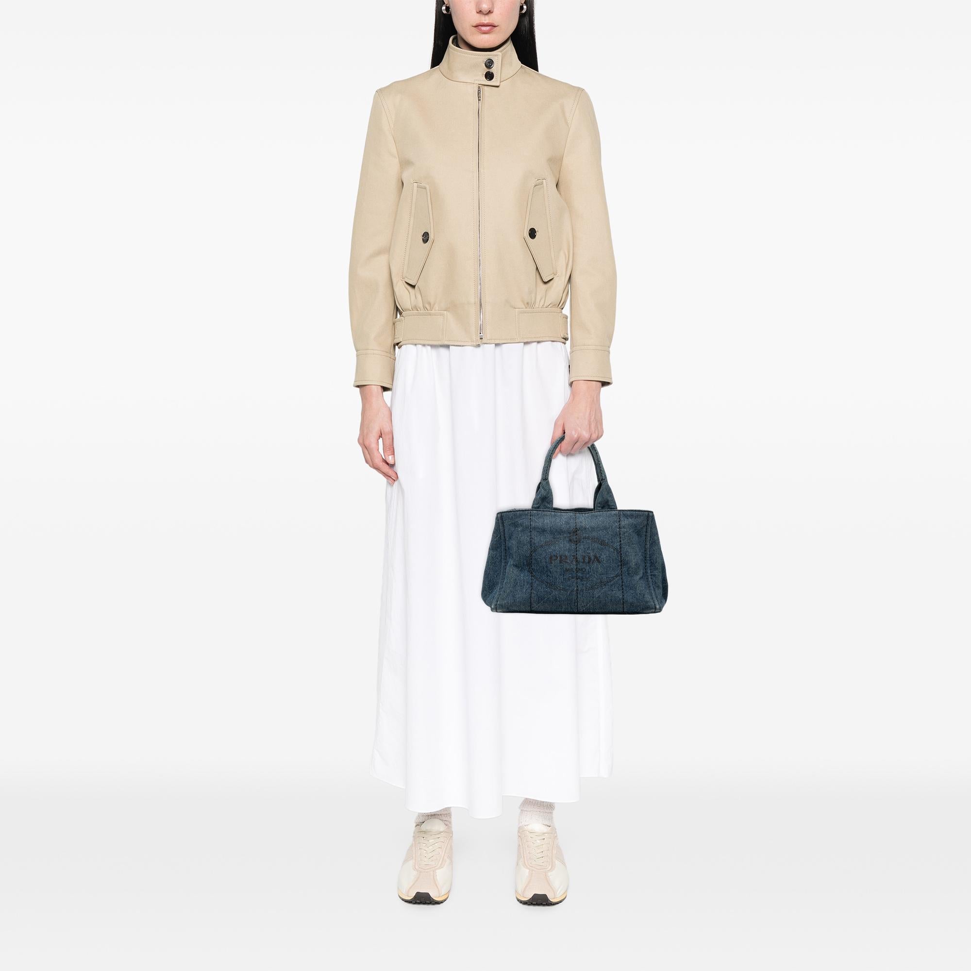 Prada Denim Canapa Logo Satchel