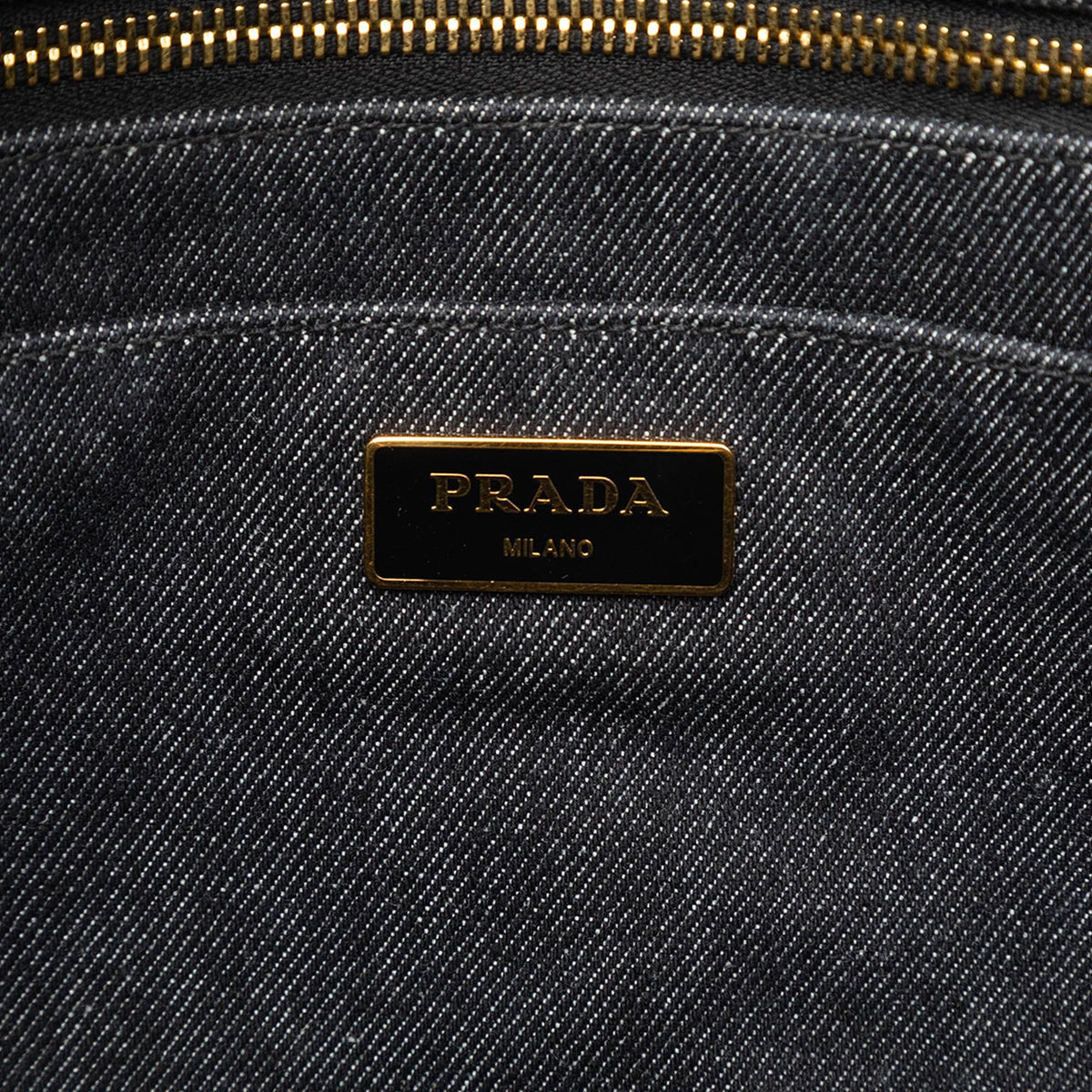 Prada Denim Canapa Logo Tote