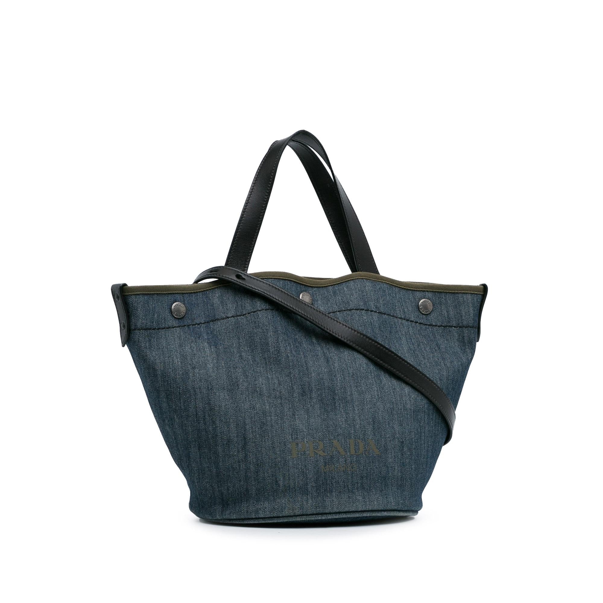 Prada Denim Logo Satchel (SHG-fjQmZ0)