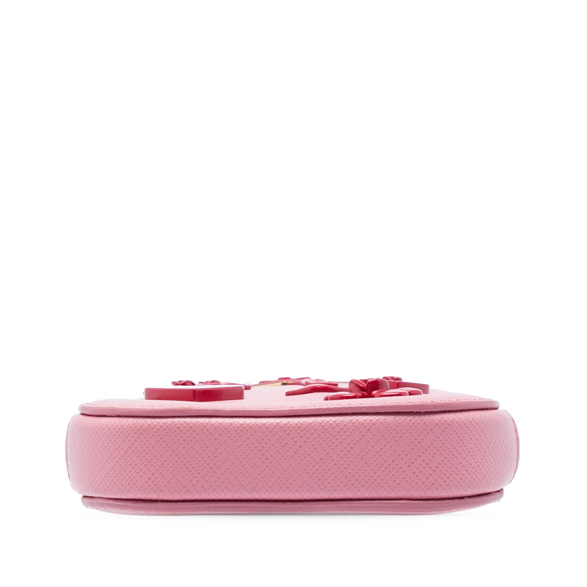 Prada Embellished Saffiano Lux Phone Pouch