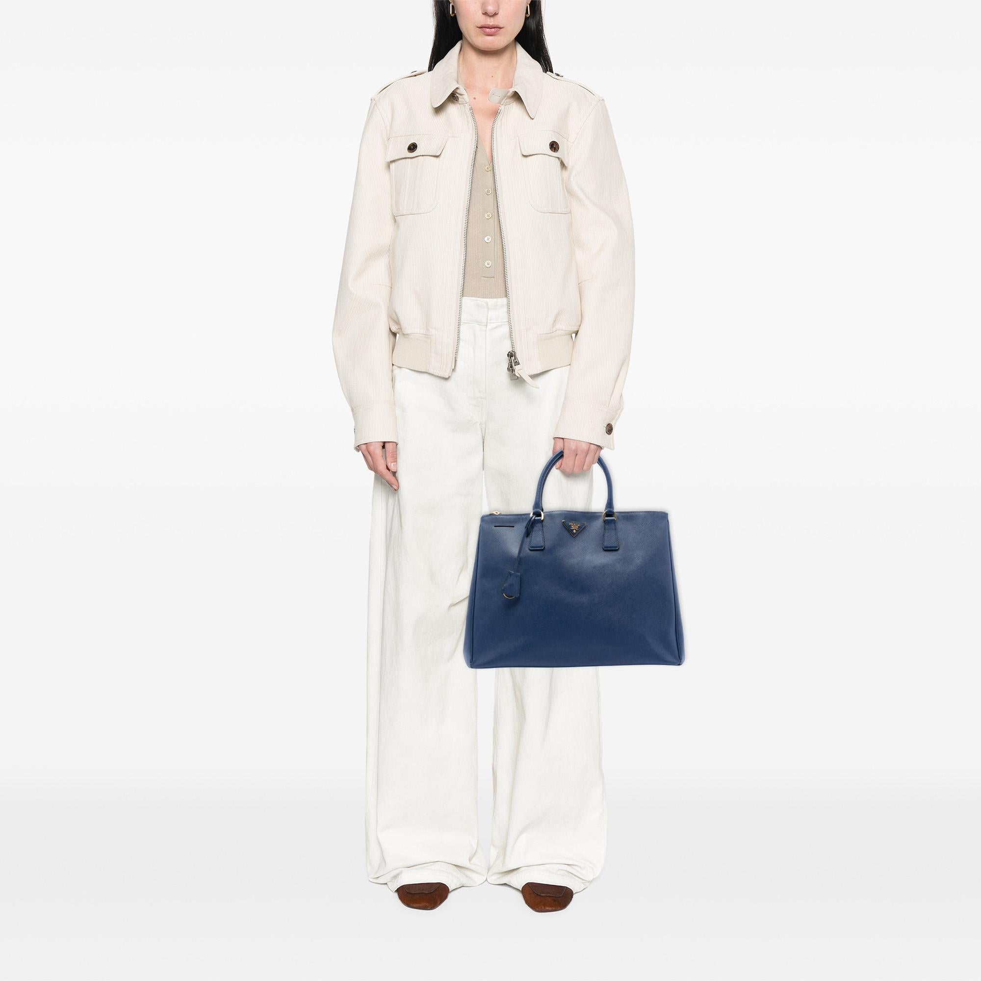 Prada Extra Large Saffiano Lux Galleria Double Zip Tote