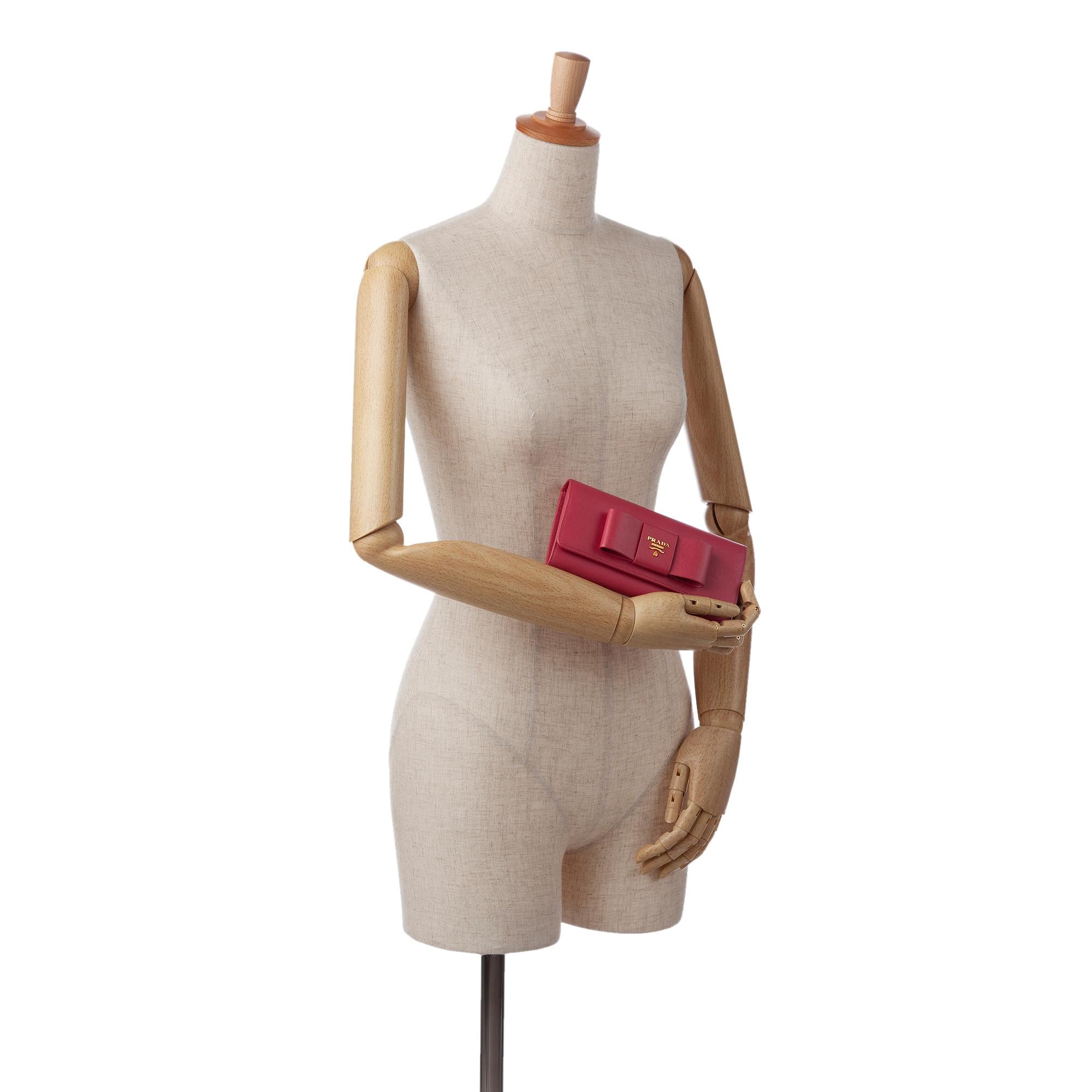 Prada Fiocco Bow Saffiano Lux Long Wallet (SHG-75XreP)