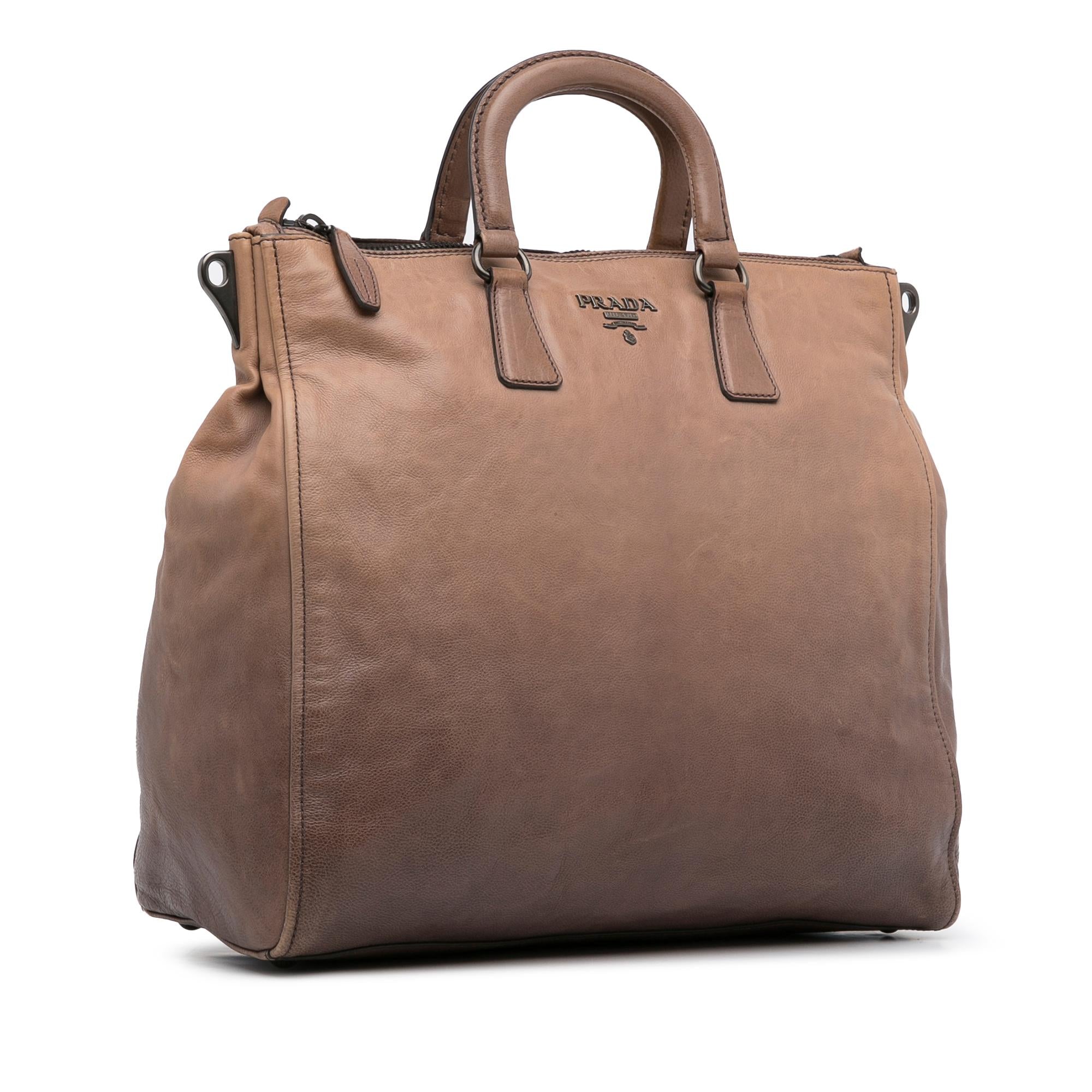 Prada Glace Calf Ombre Leather Satchel (SHG-MasJx8)