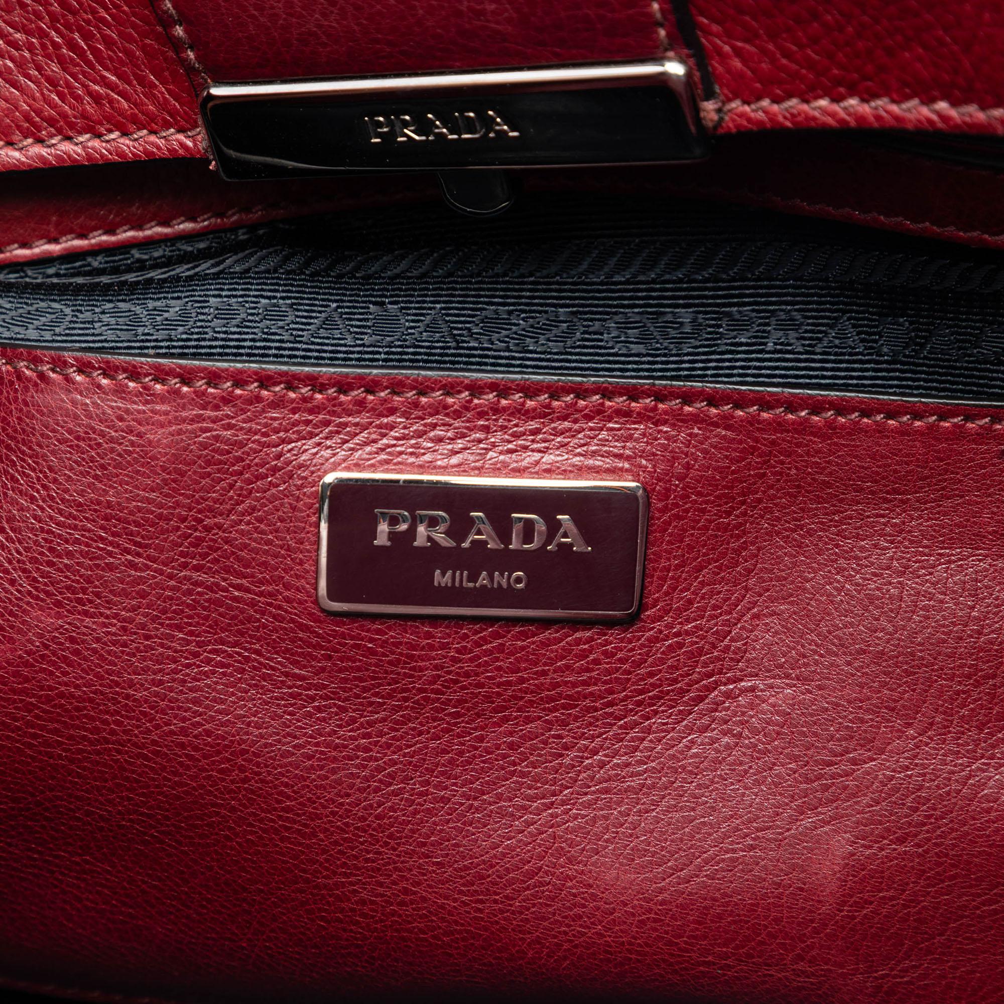 Prada Glace Calf Sound Lock Satchel