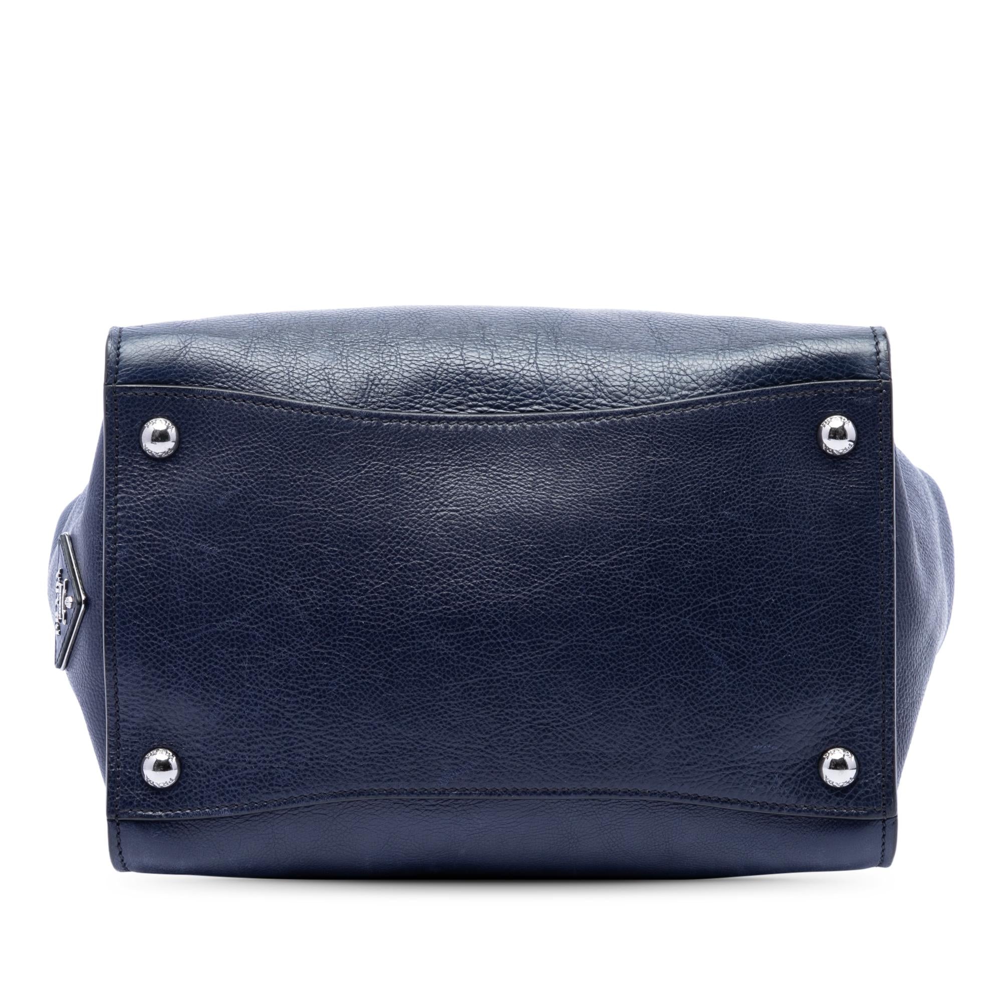 Prada Glace Calf Sound Lock Satchel