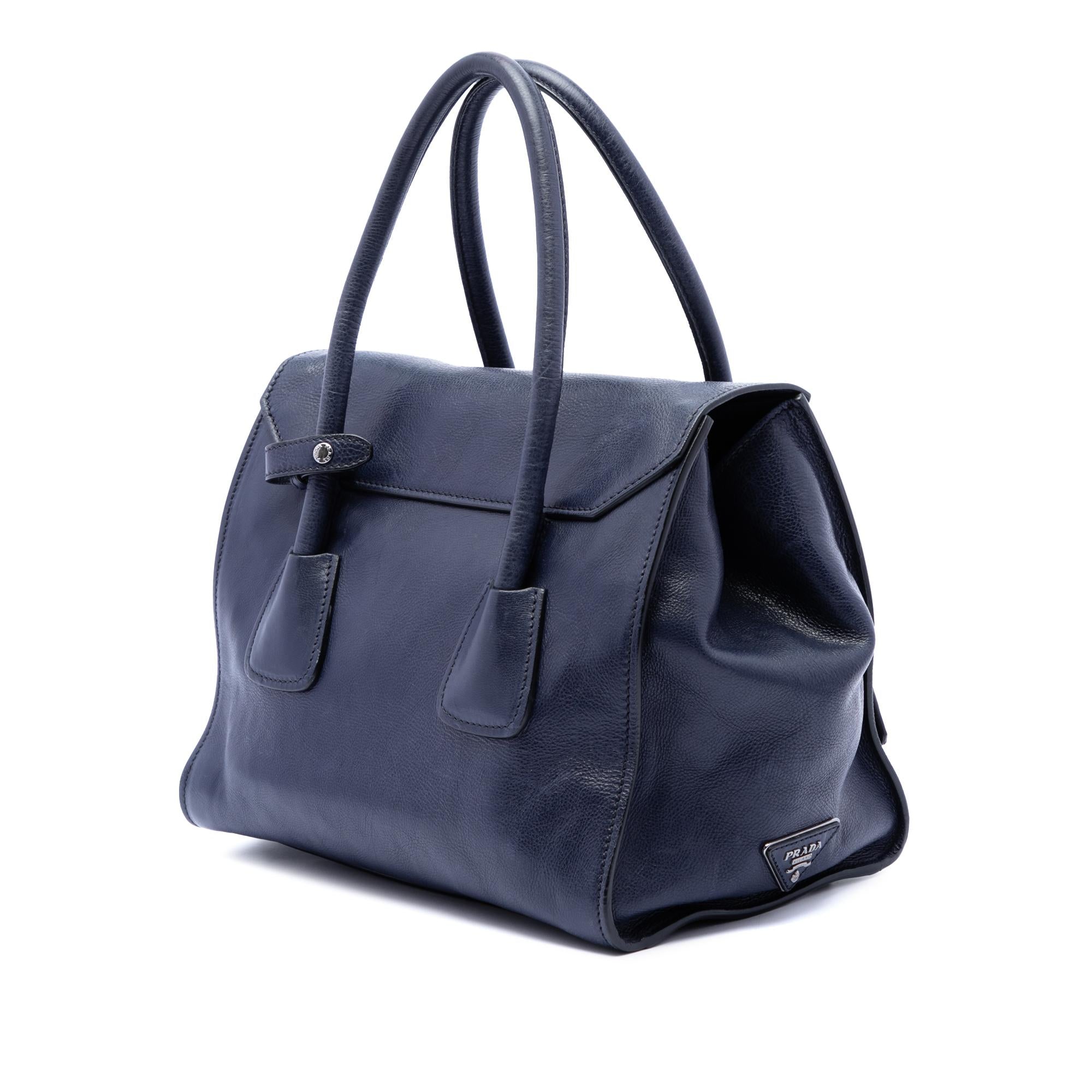 Prada Glace Calf Sound Lock Satchel