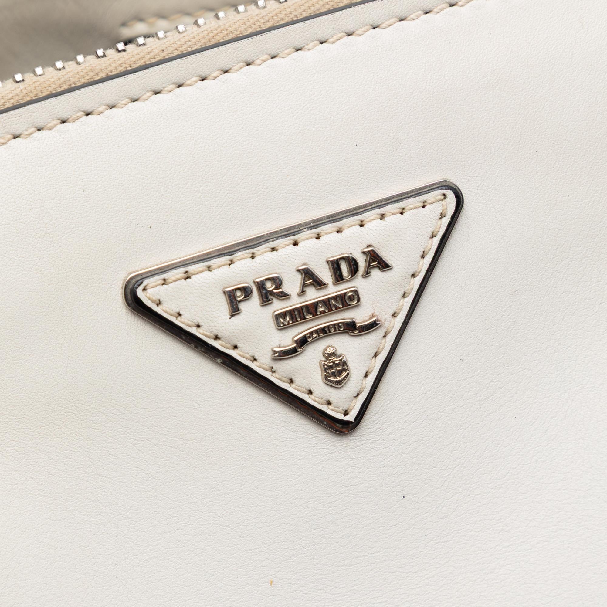 Prada Glace Calf Twin Pocket Double Handle Satchel