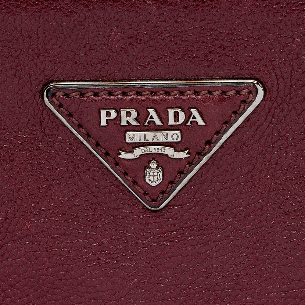 Prada Glace Calf Twin Pocket Tote (SHF-16658)