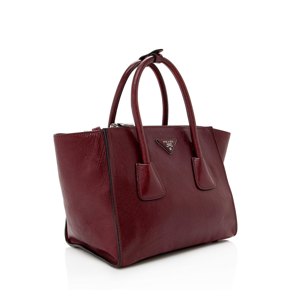 Prada Glace Calf Twin Pocket Tote (SHF-16658)