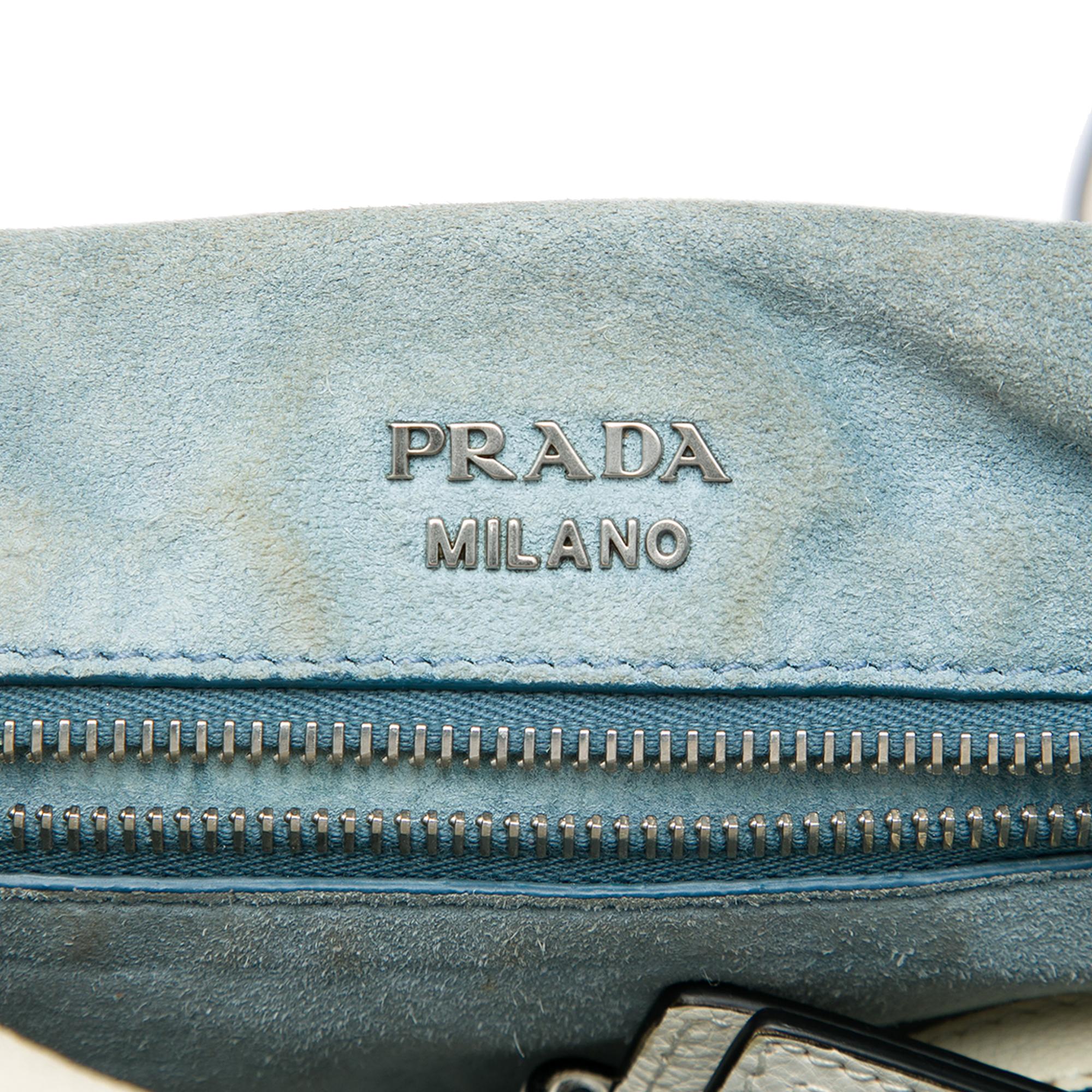 Prada Glace Calfskin Studded Etiquette Flap