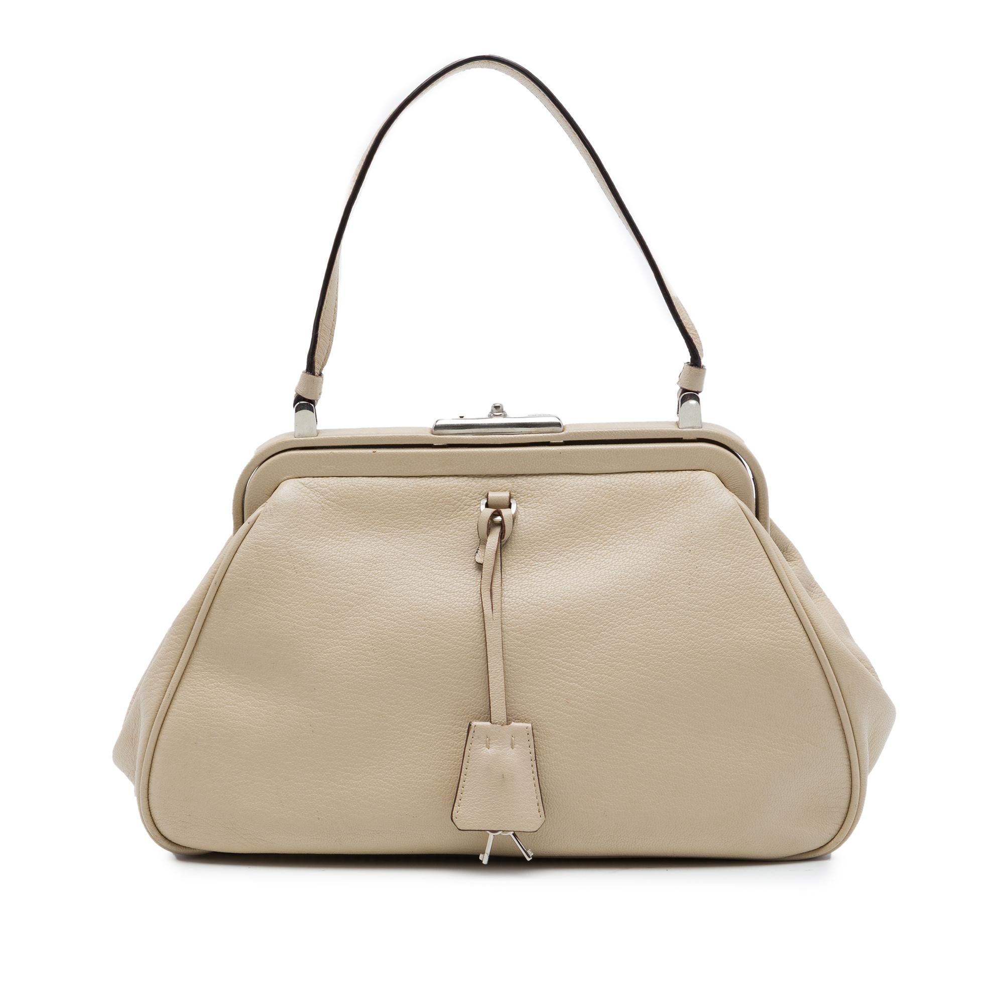 Prada Goatskin Madras Cerniera Frame Handbag