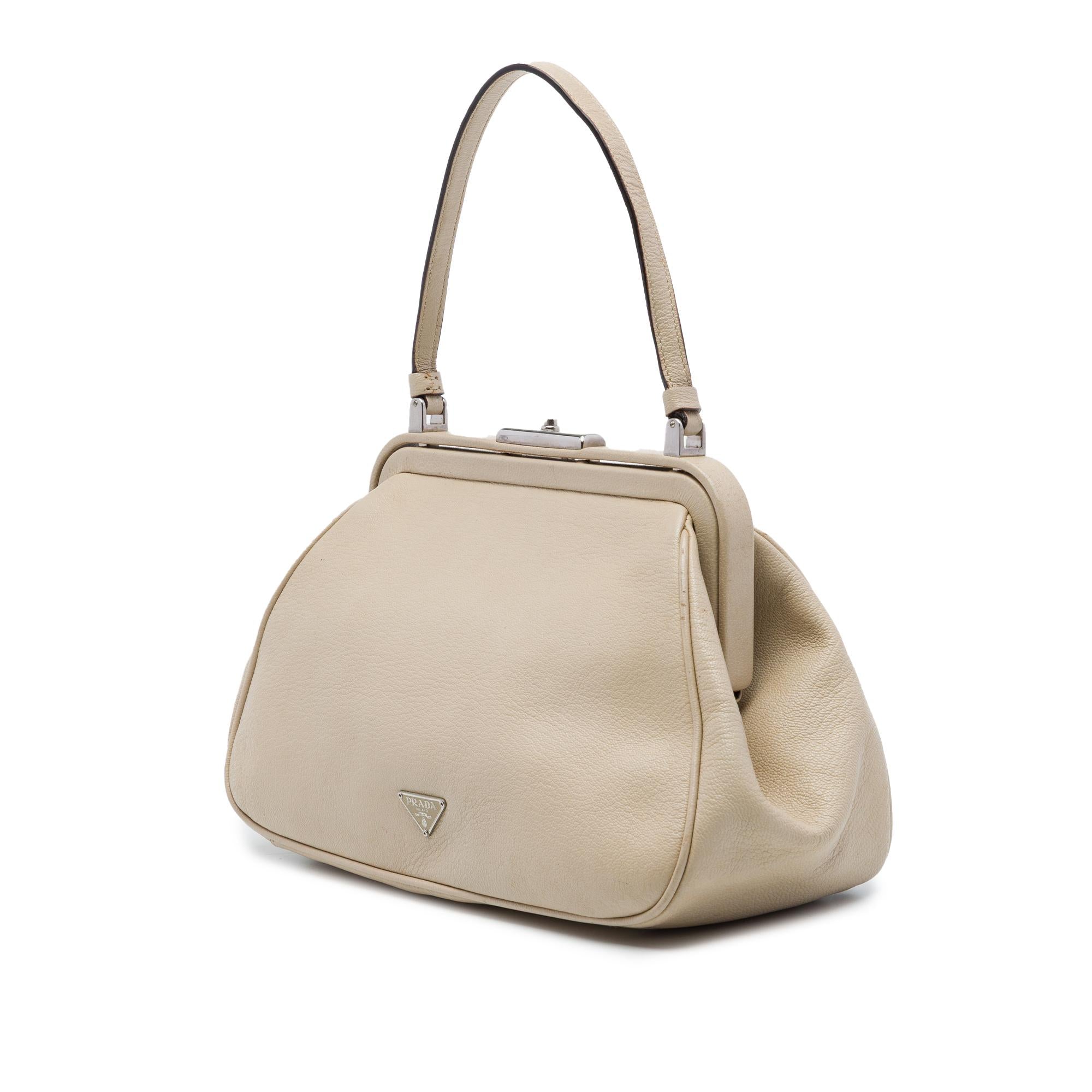 Prada Goatskin Madras Cerniera Frame Handbag