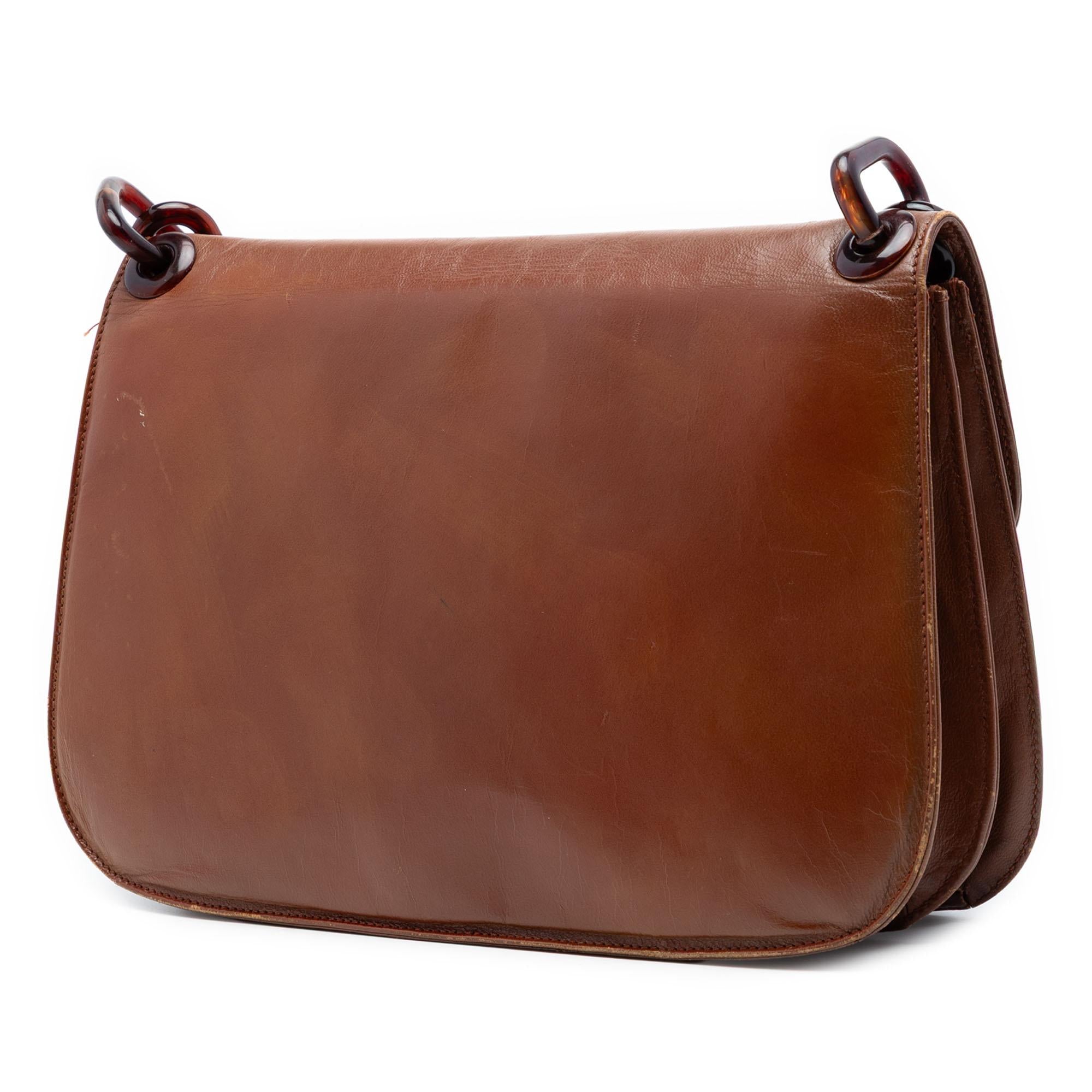 Prada Goatskin Madras Swing Chain Shoulder Bag