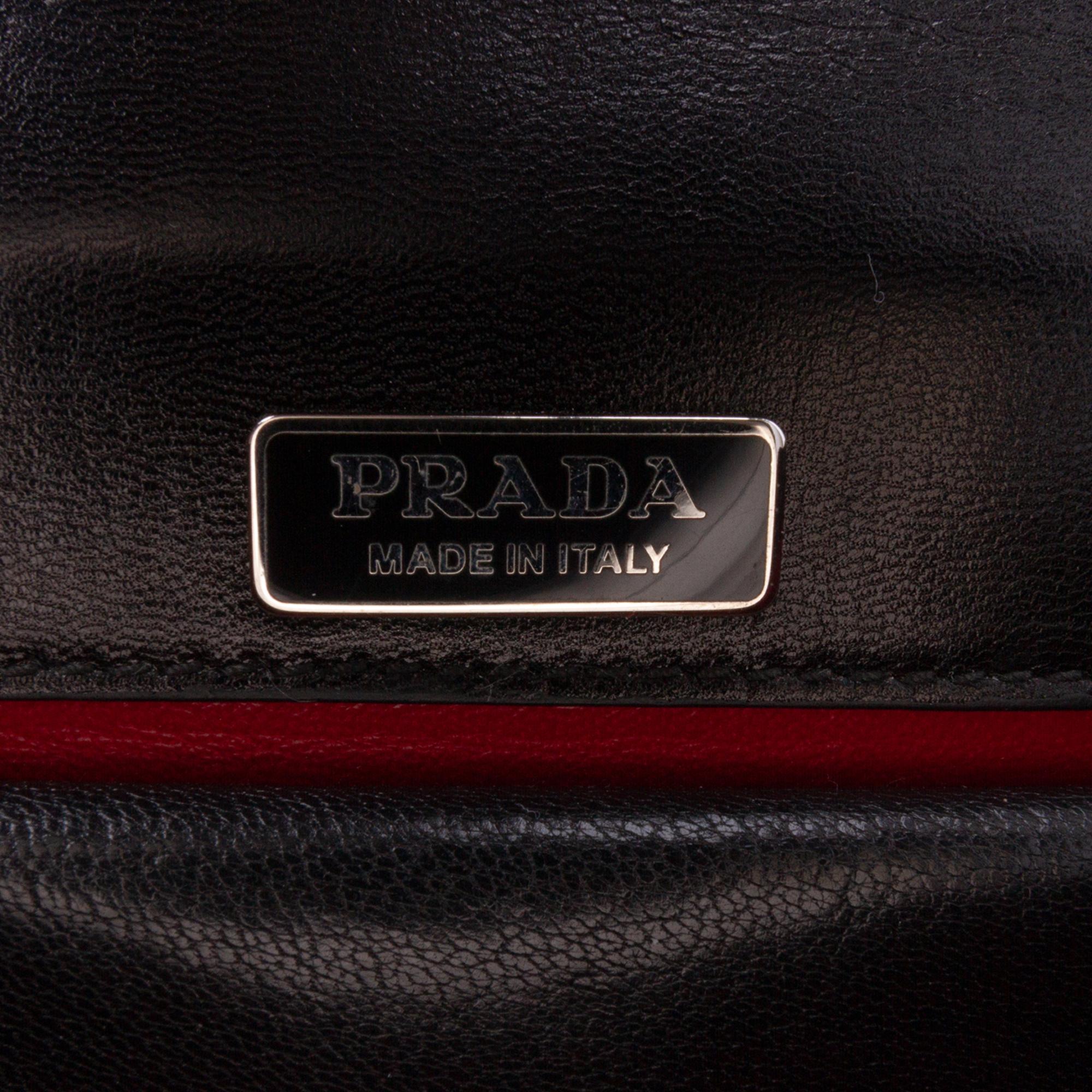 Prada Goatskin Woven Madras Crossbody