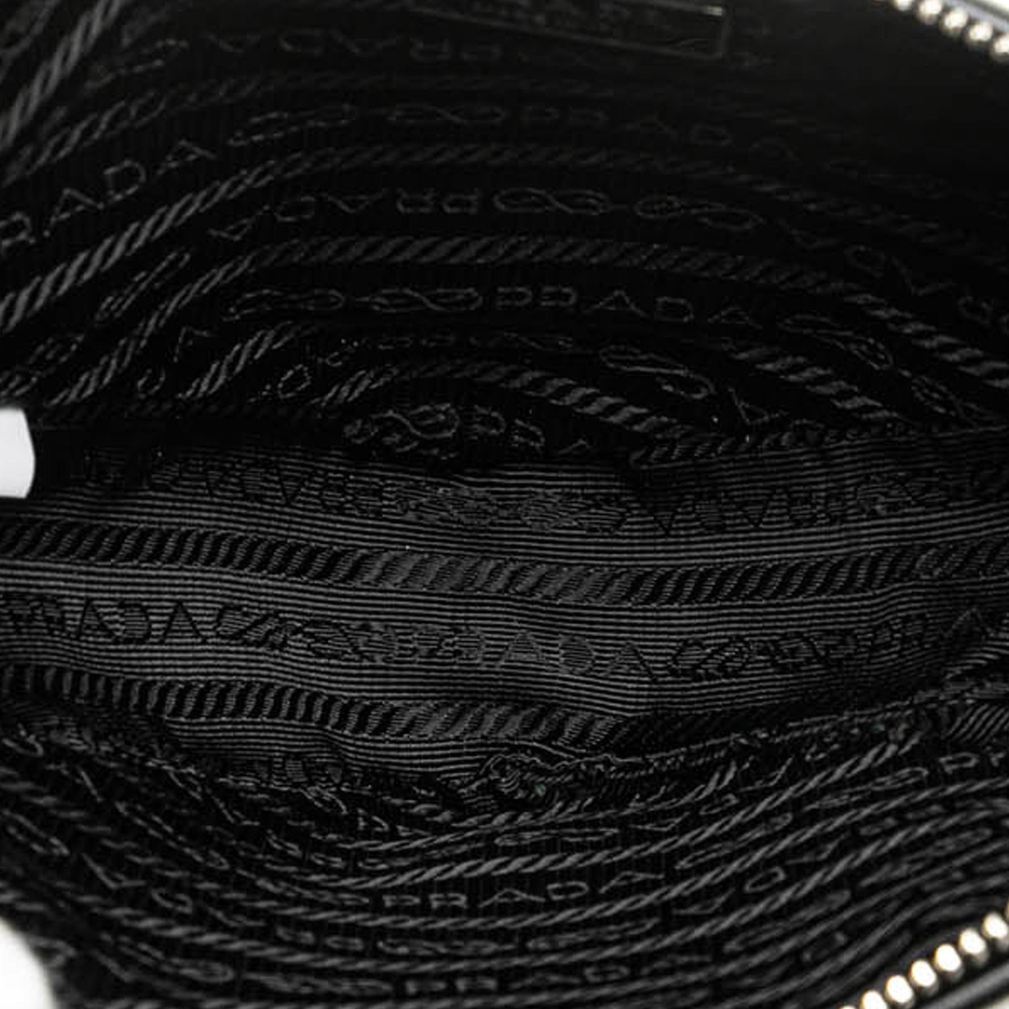 Prada Grace Lux Triangle Logo Embossed Triangle Wristlet Pouch