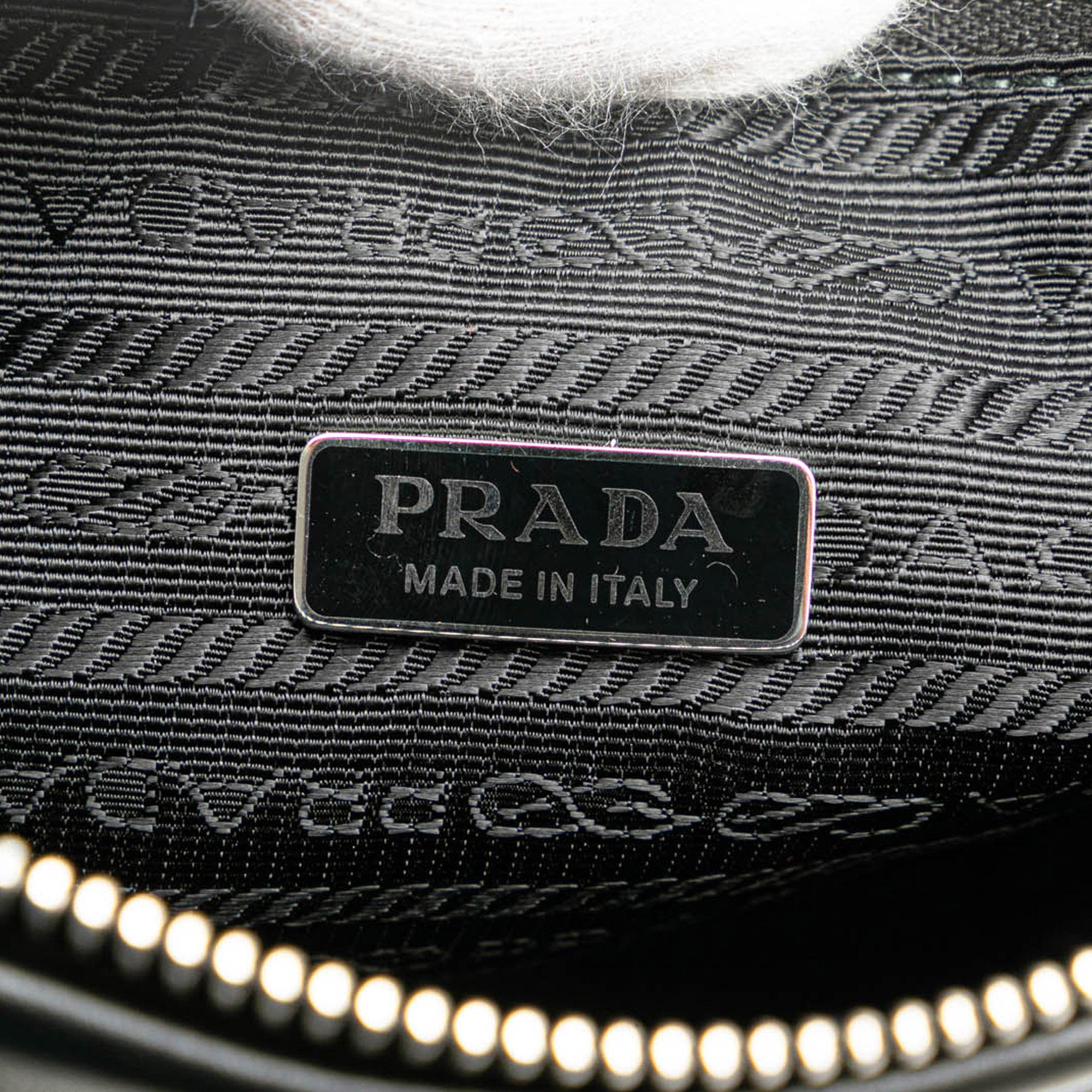Prada Grace Lux Triangle Logo Embossed Triangle Wristlet Pouch