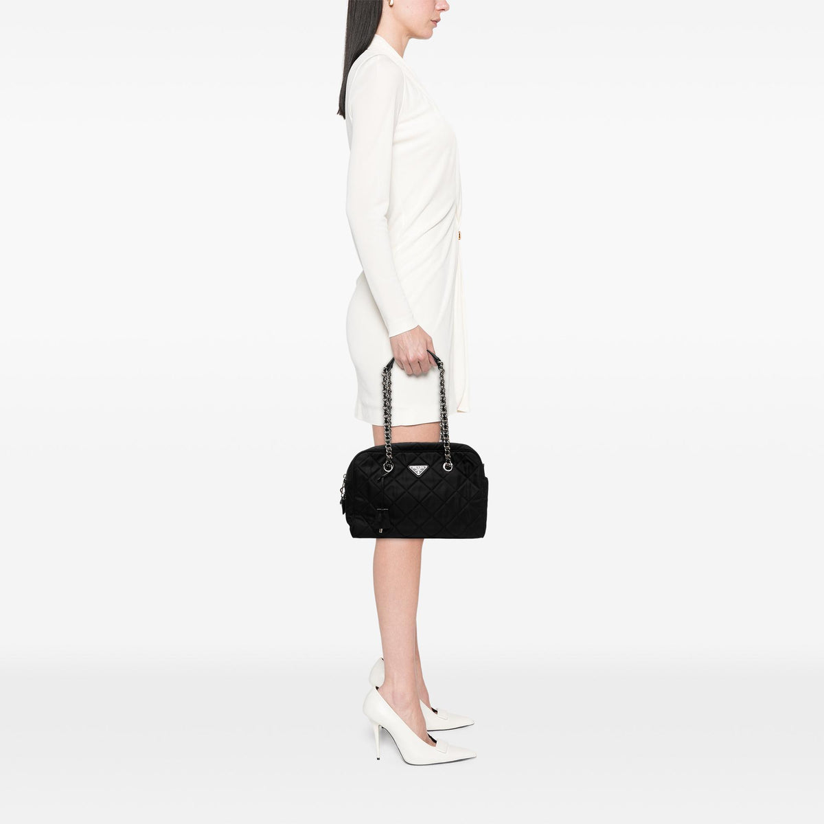 Prada Impuntu Tessuto Chain Shoulder Bag