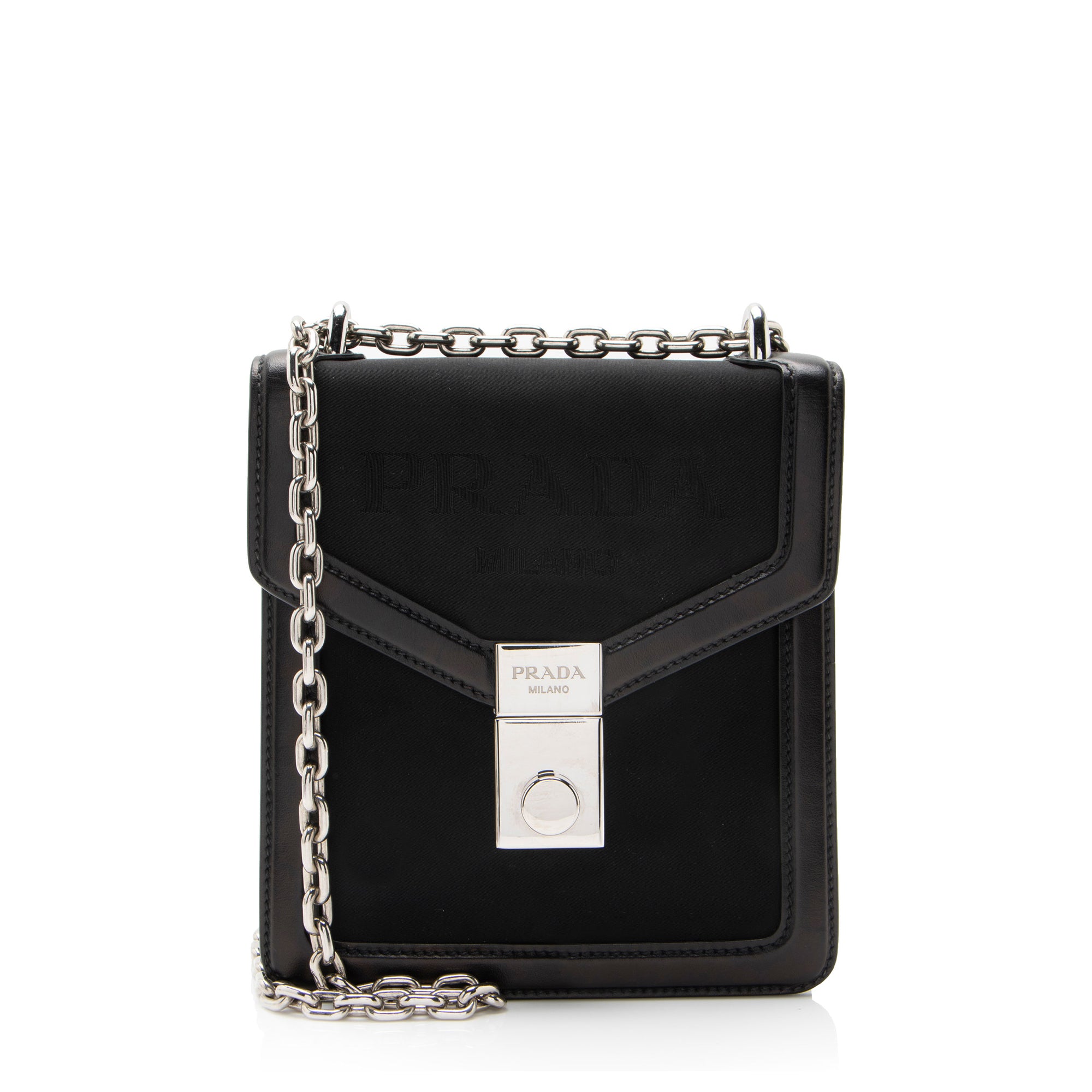 Prada Jacquard Logo Flap Lock Crossbody