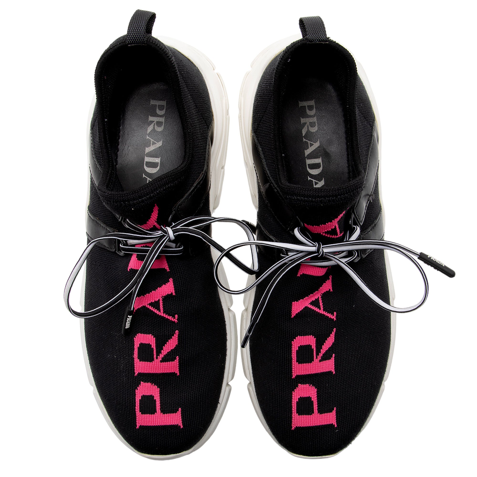 Prada Knit Logo Sneakers - Size 6.5 / 36.5 (SHF-cXSbGD)