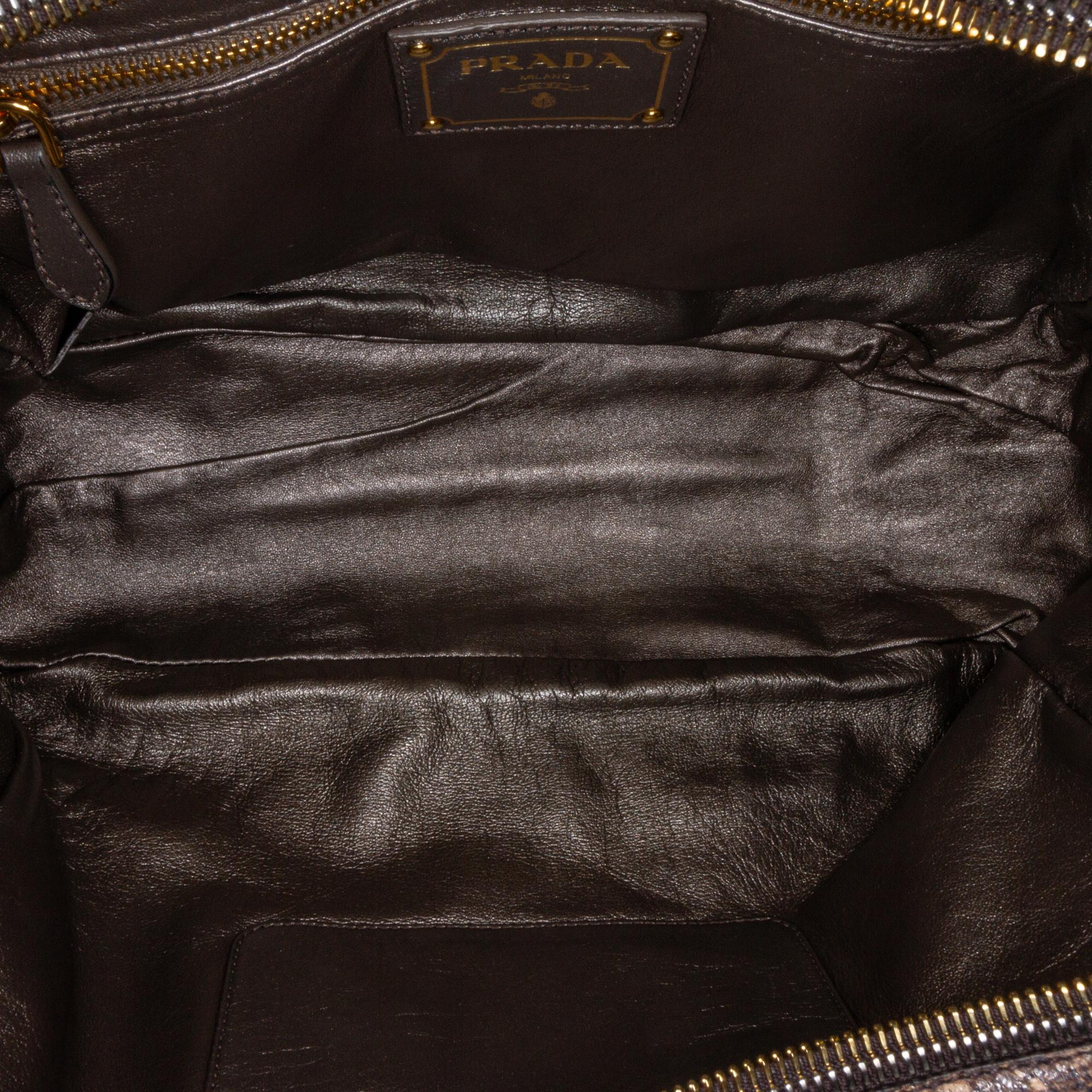 Prada Lace Print Bauletto Handbag (SHG-GwbtwK)