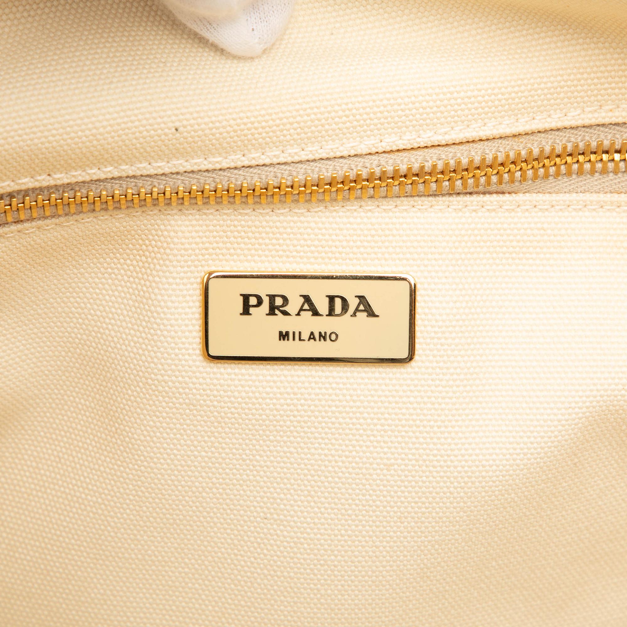 Prada Large Canvas Canapa Azulejos Satchel