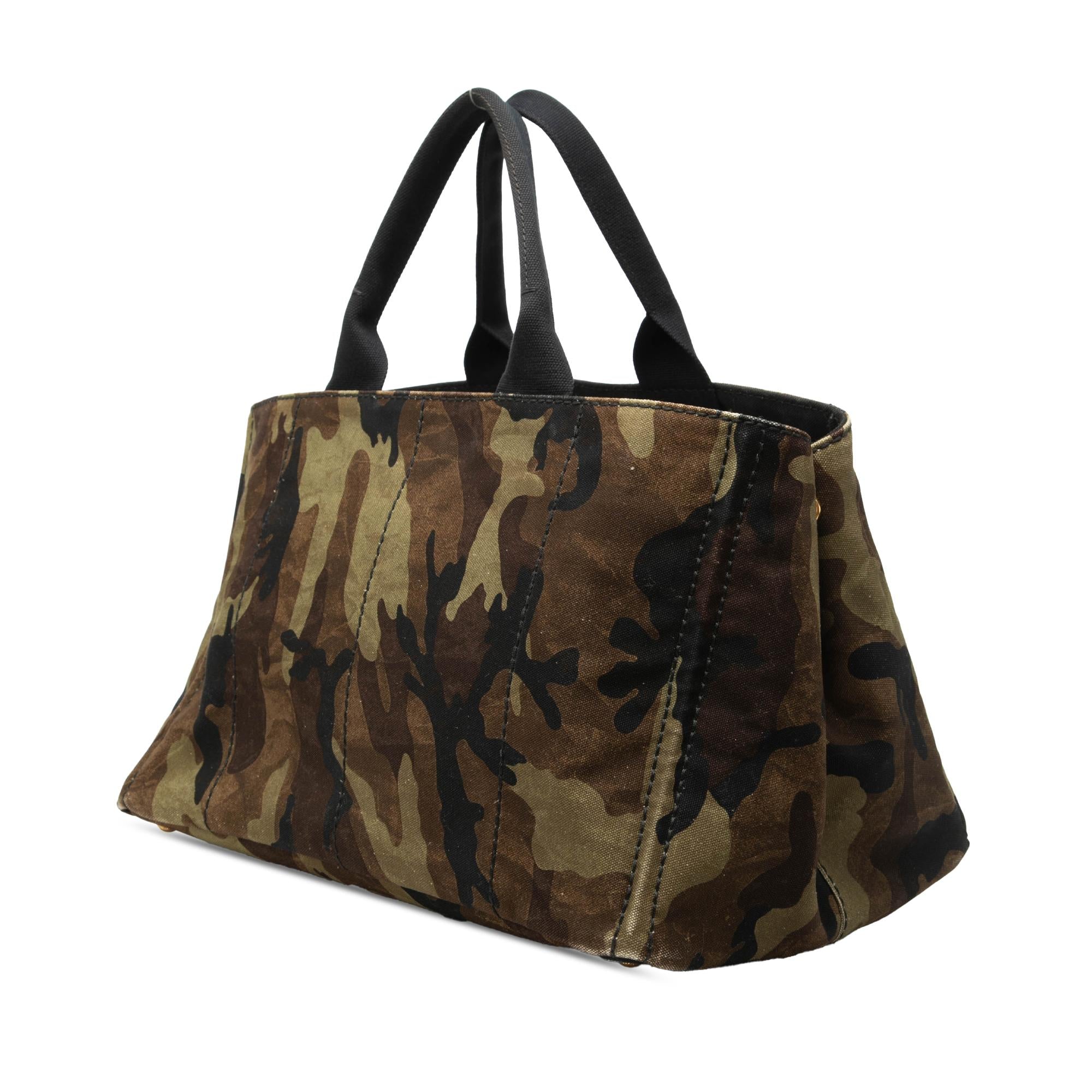Prada Large Canvas Canapa Camouflage Stampata Tote