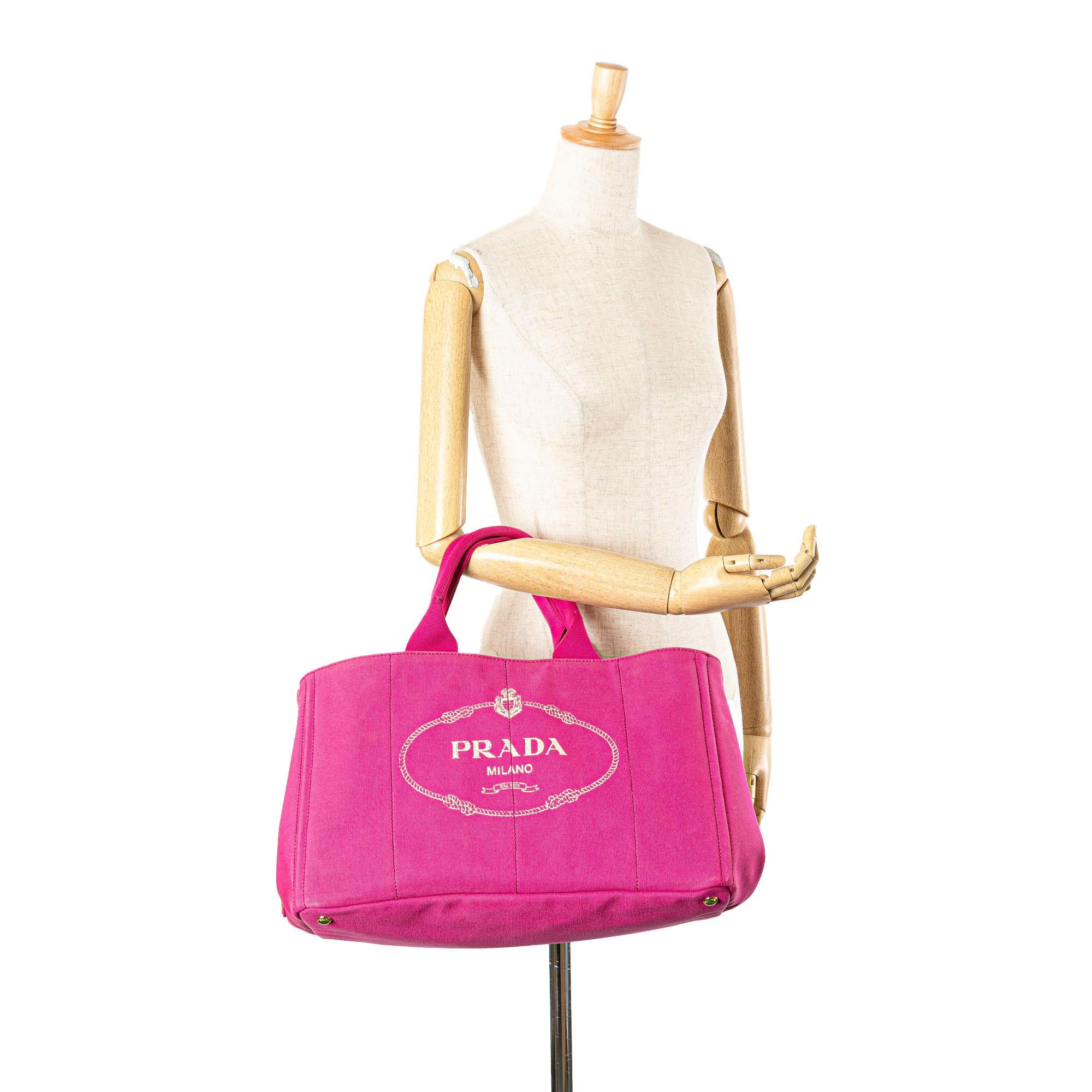 Prada Large Canvas Canapa Logo Satchel