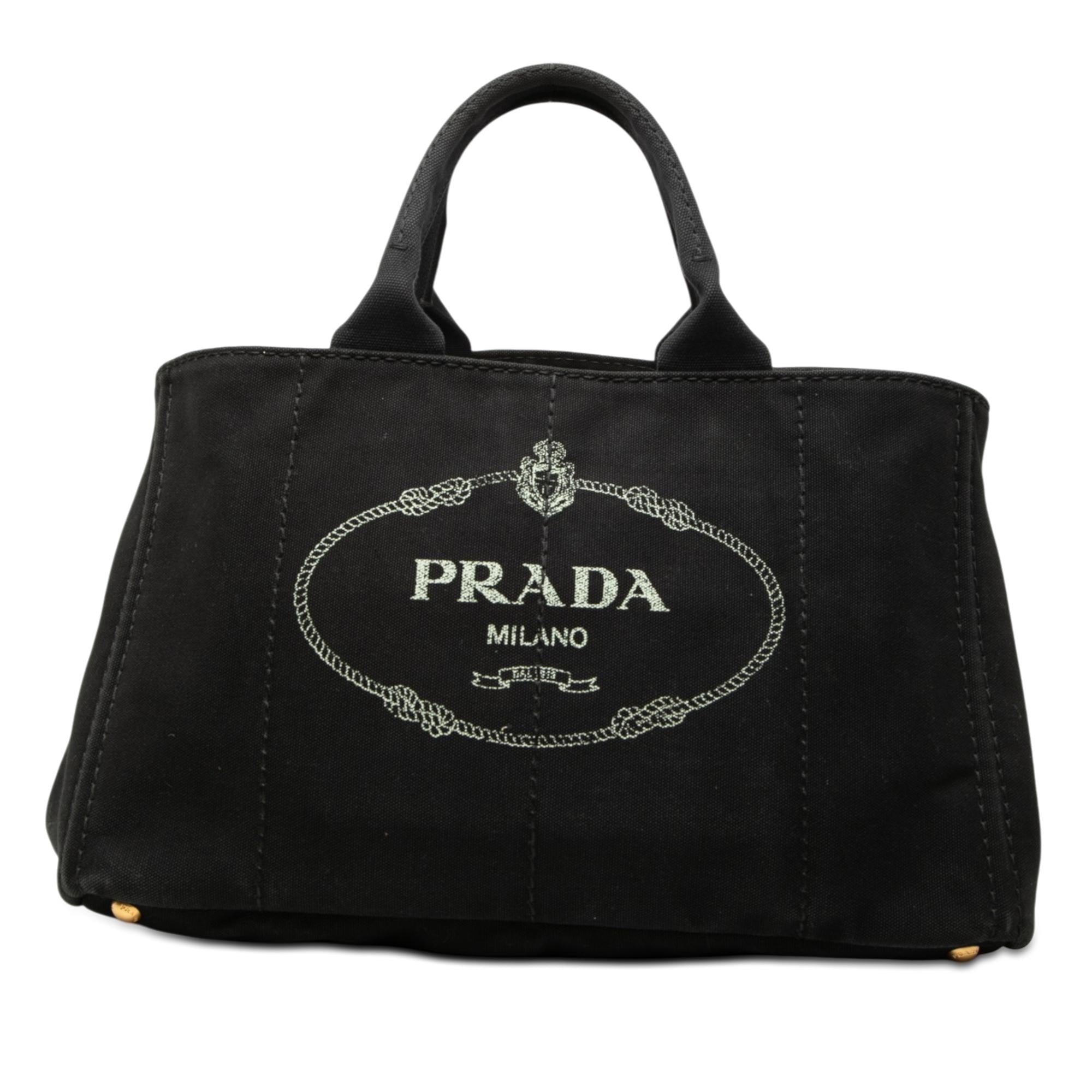 Prada Large Canvas Canapa Logo Satchel