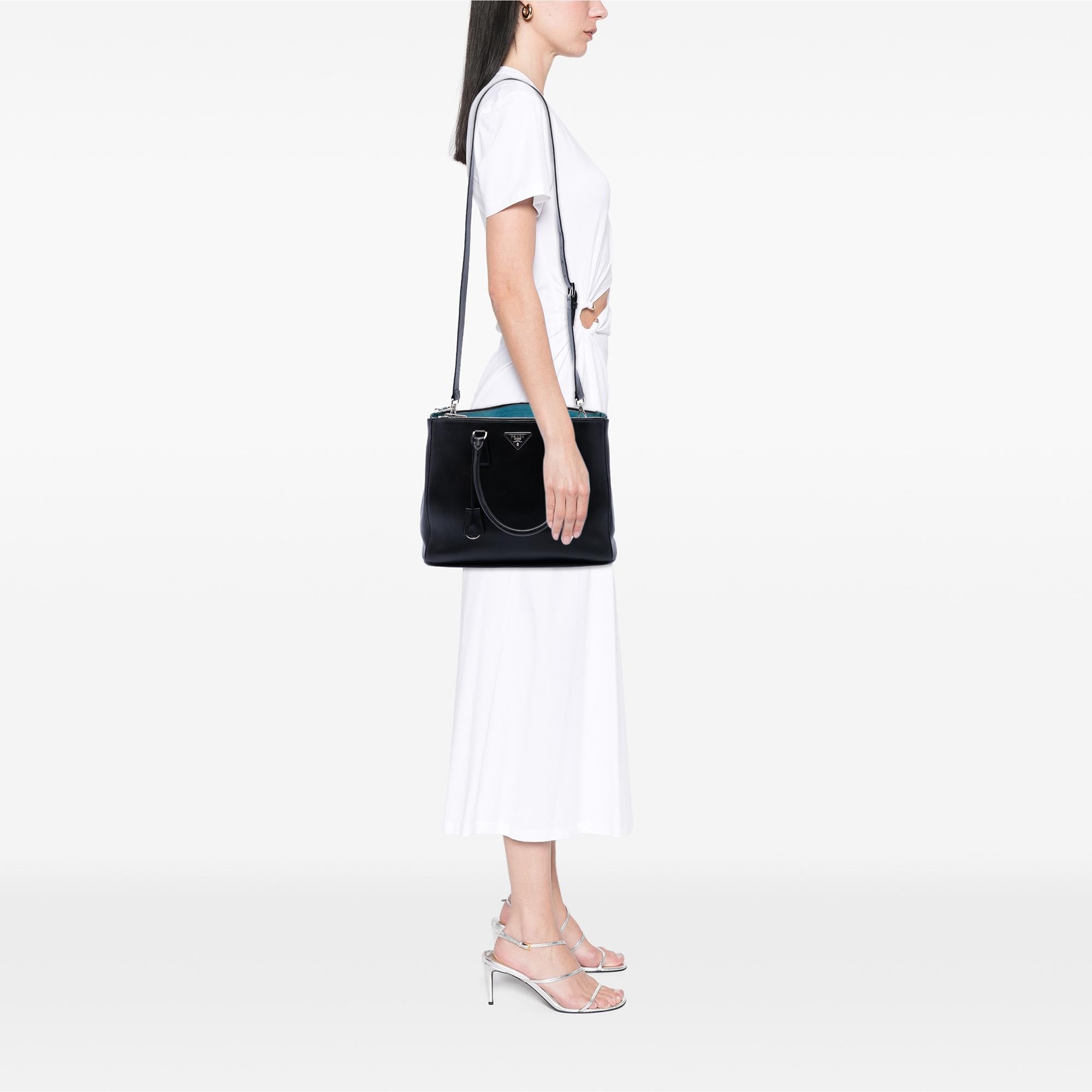 Prada Large City Calf Galleria Double Zip Satchel