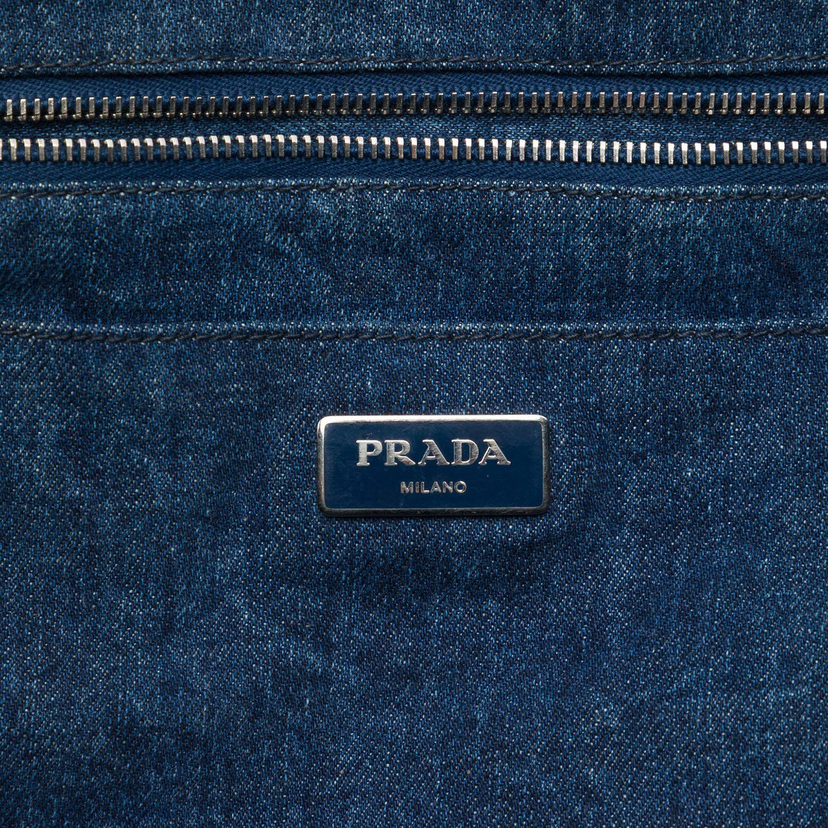 Prada Large Denim Canapa Bijoux Satchel