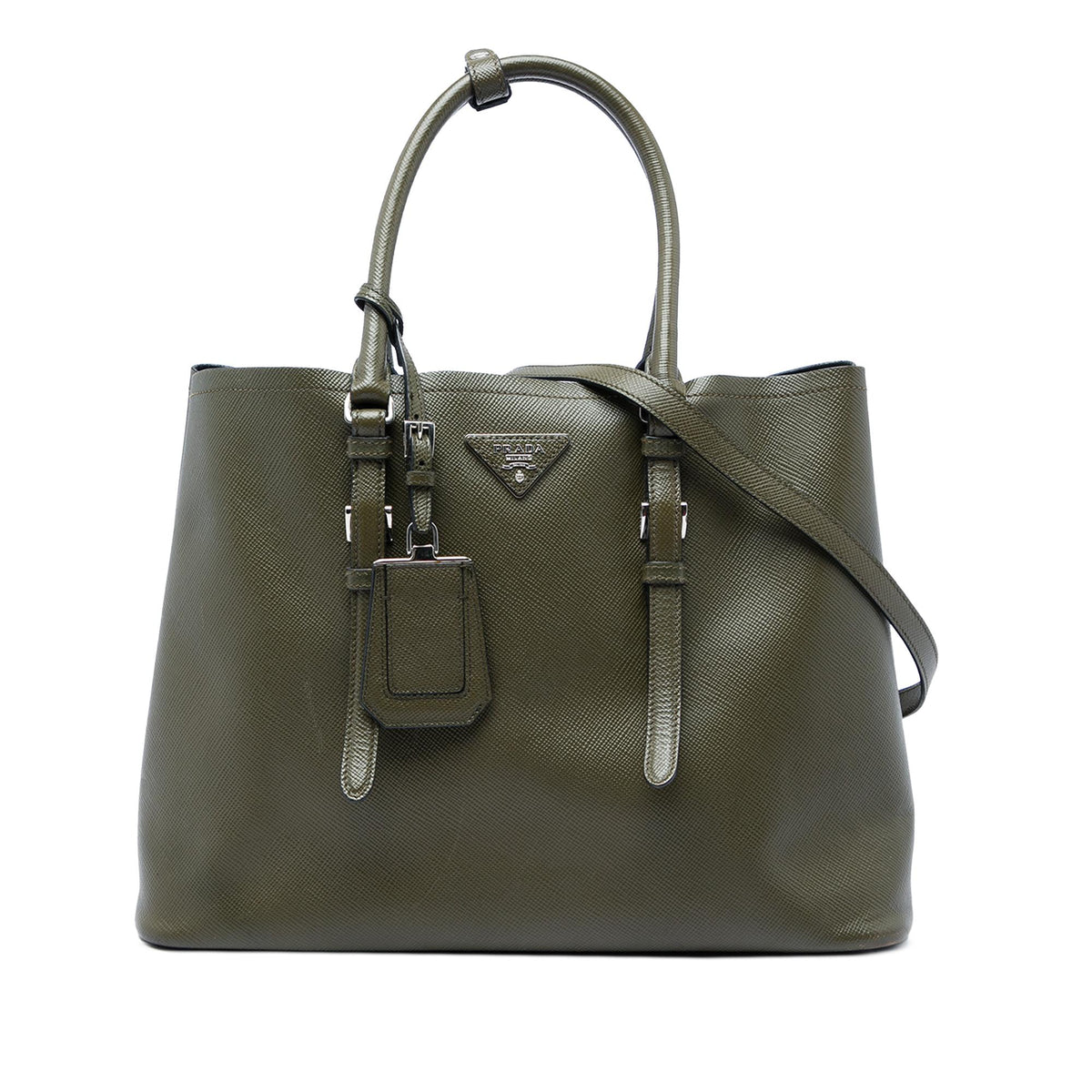 Prada Large Saffiano Cuir Double Handle Satchel