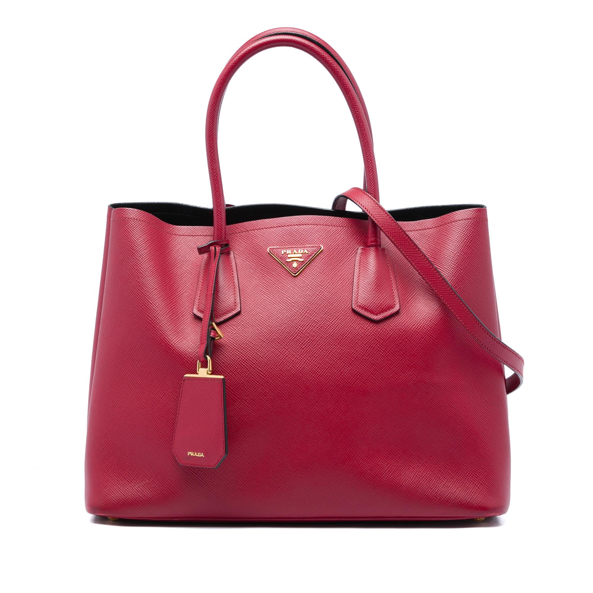 Prada Large Saffiano Cuir Double Satchel