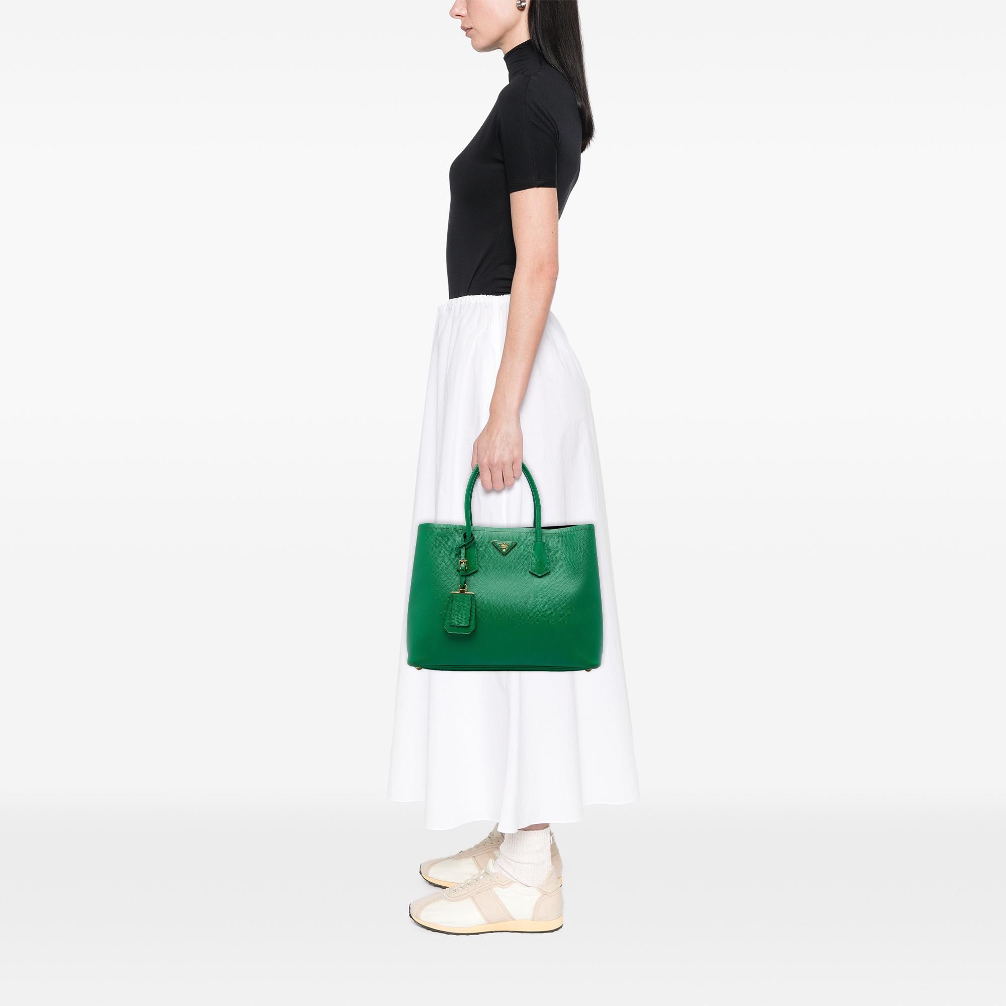 Prada Large Saffiano Cuir Double Satchel