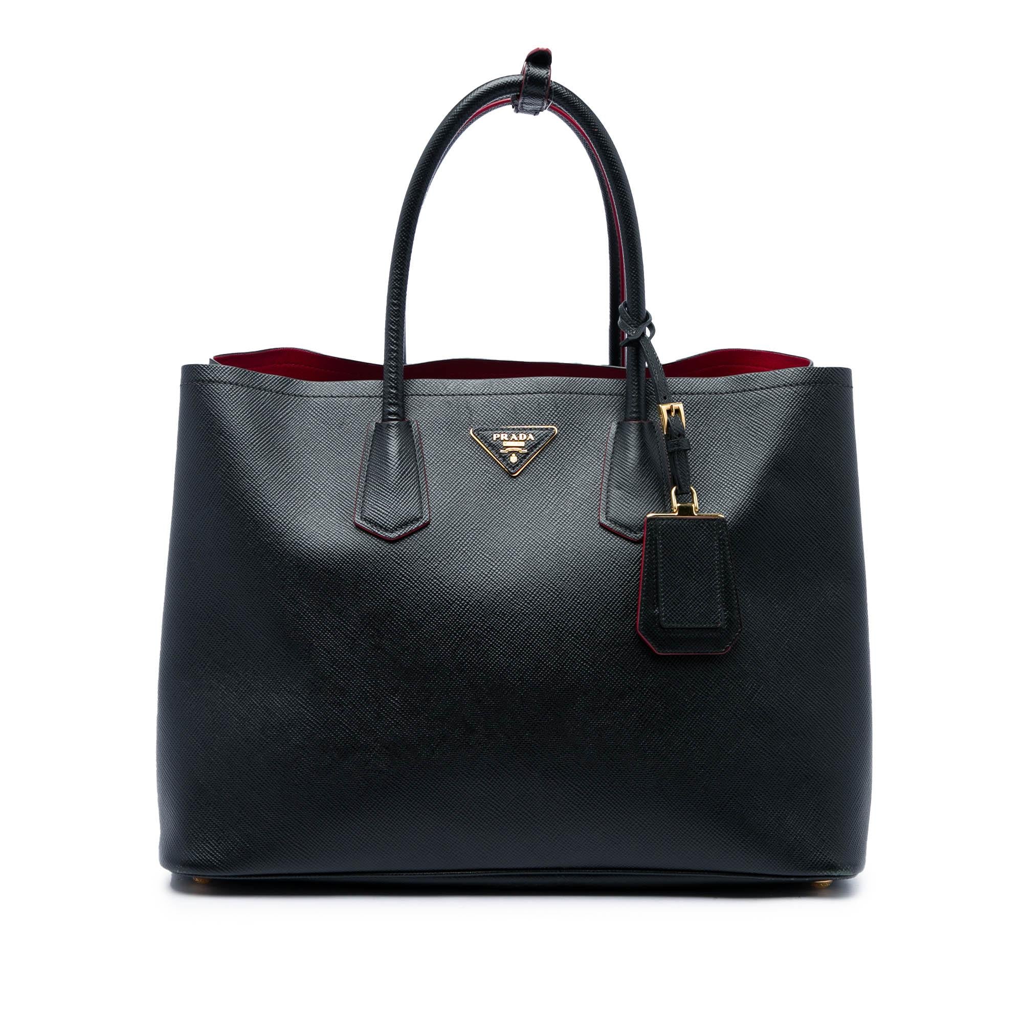 Prada Large Saffiano Cuir Double Satchel