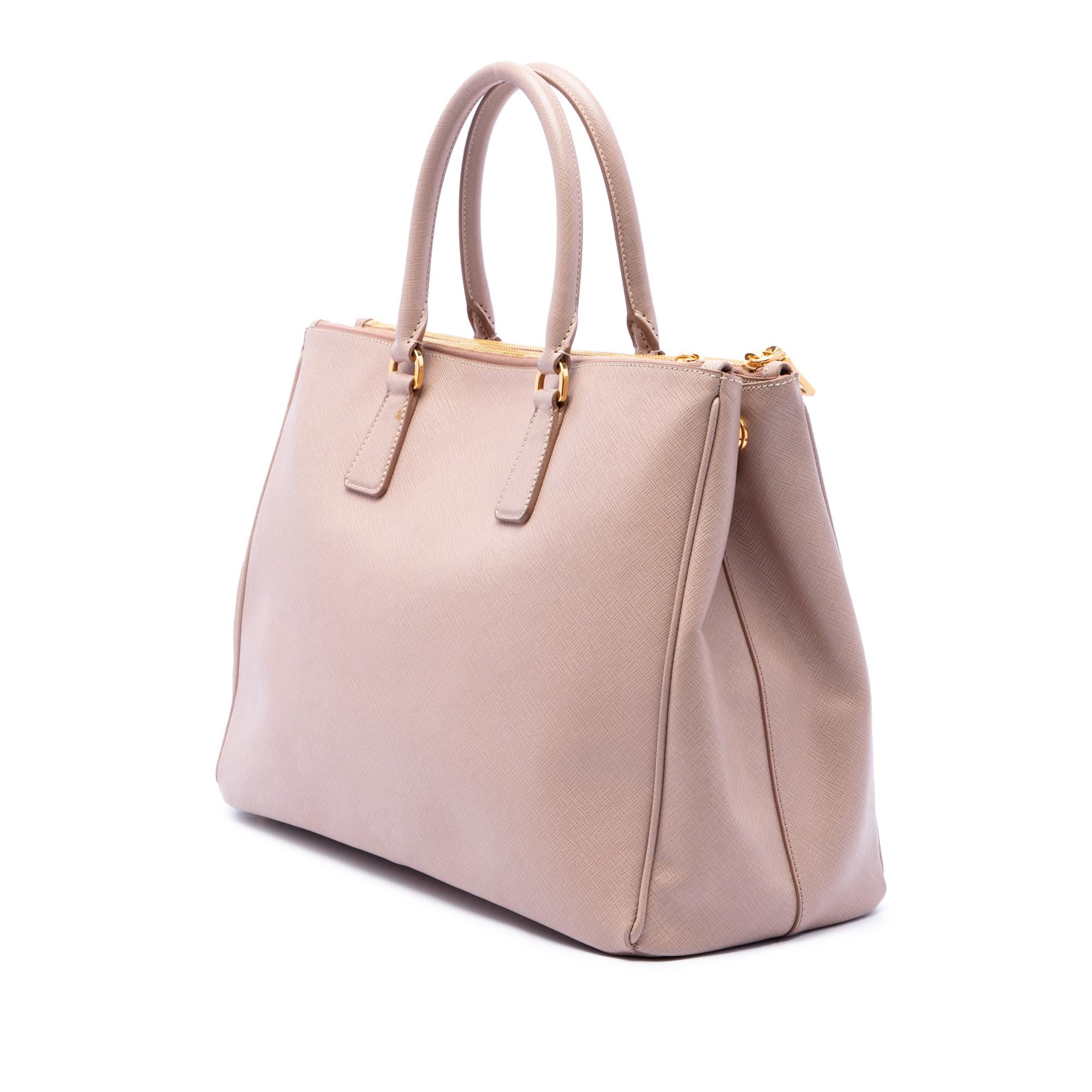 Prada Large Saffiano Lux Galleria Double Zip Satchel