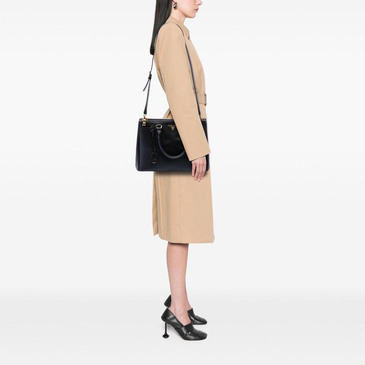 Prada Large Saffiano Lux Galleria Double Zip Satchel