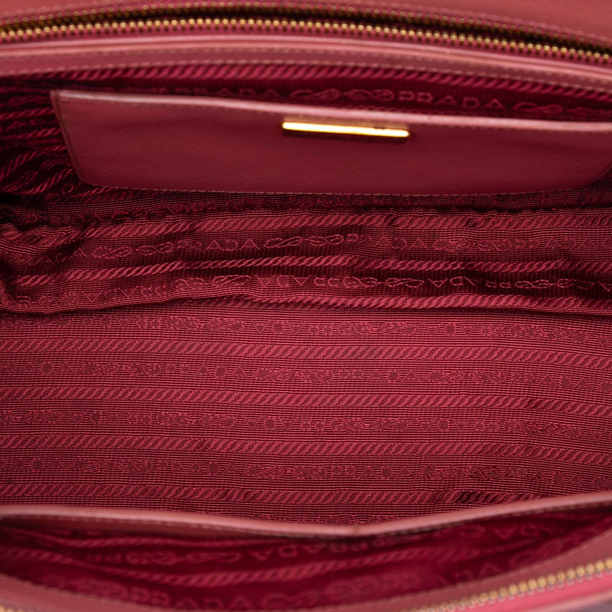 Prada Large Saffiano Lux Galleria Double Zip Tote