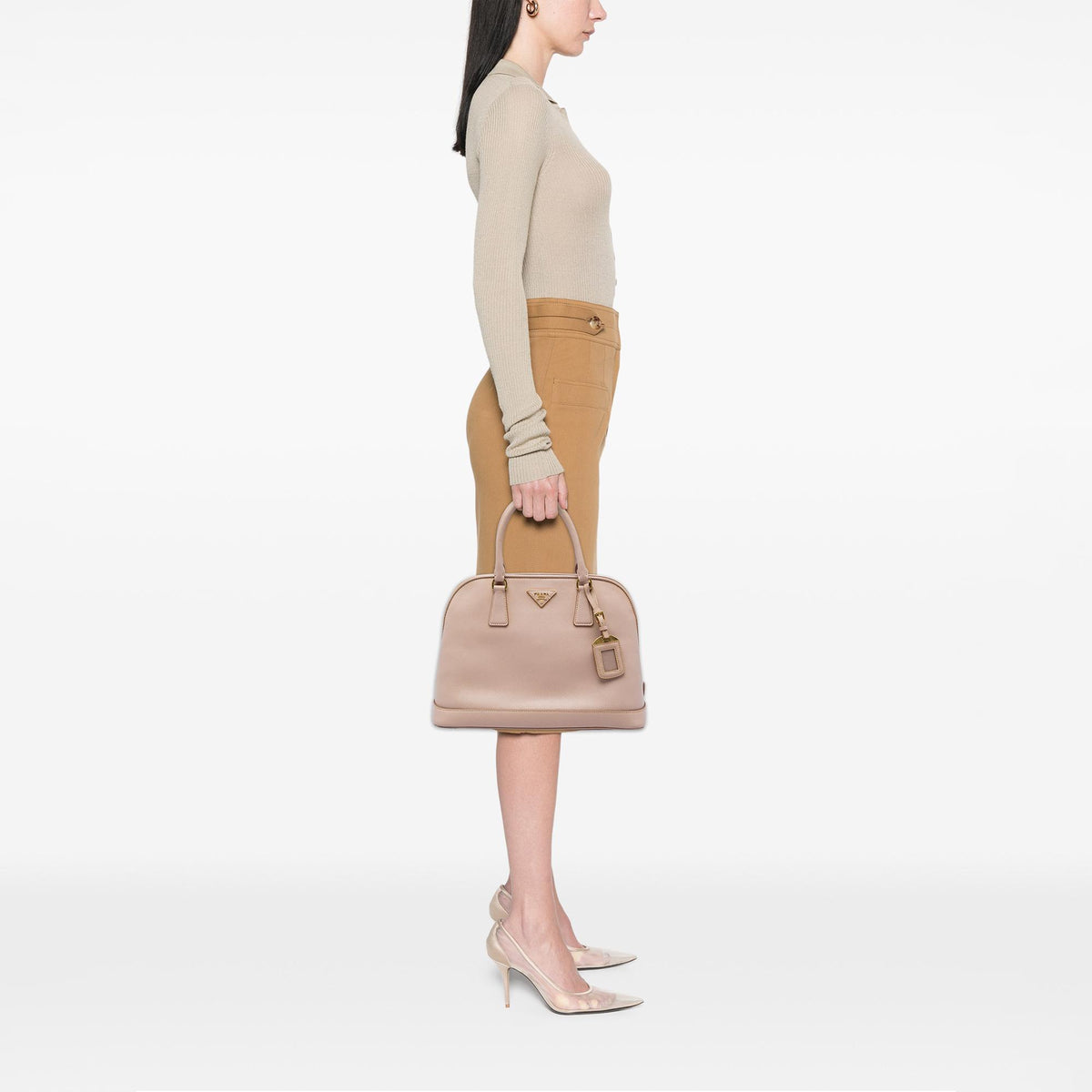 Prada Large Saffiano Lux Open Promenade Satchel