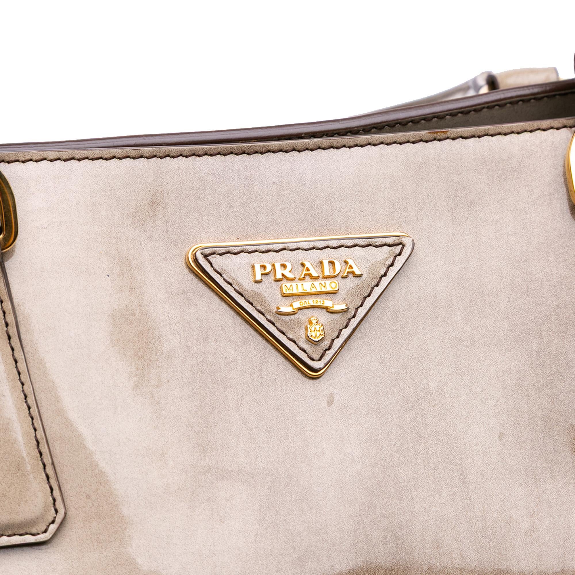 Prada Large Spazzolato Fume Galleria Tote