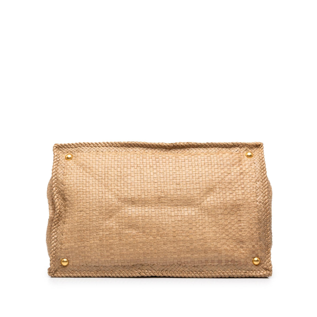 Prada Large Woven Goatskin Madras Shopping Tote