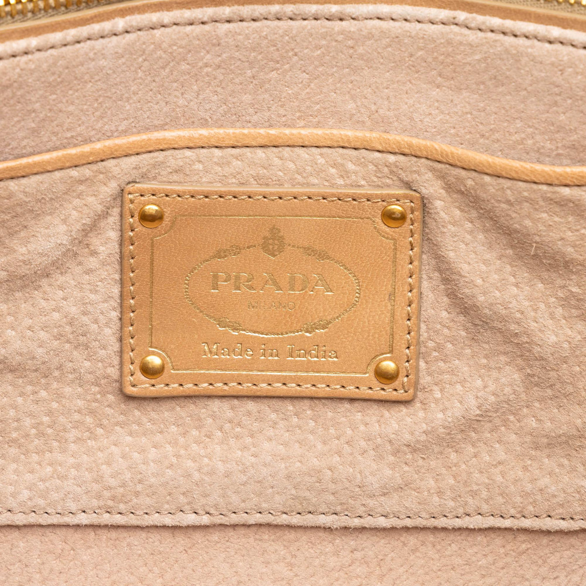 Prada Large Woven Goatskin Madras Shopping Tote
