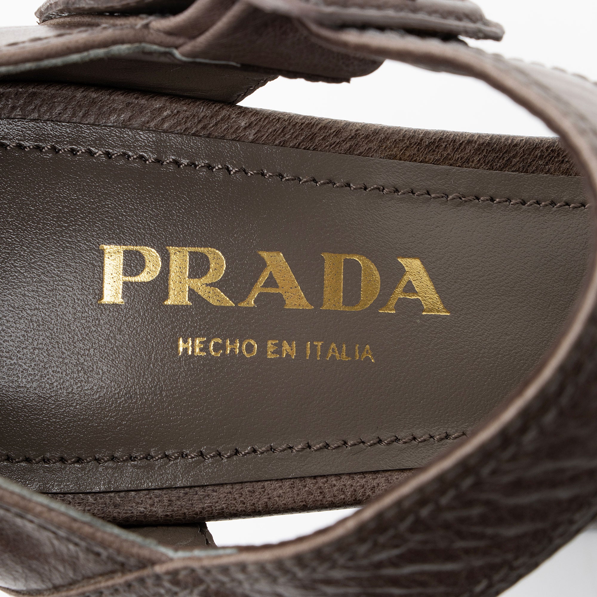 Prada Leather Buckle Platform Sandals - Size 9 / 39