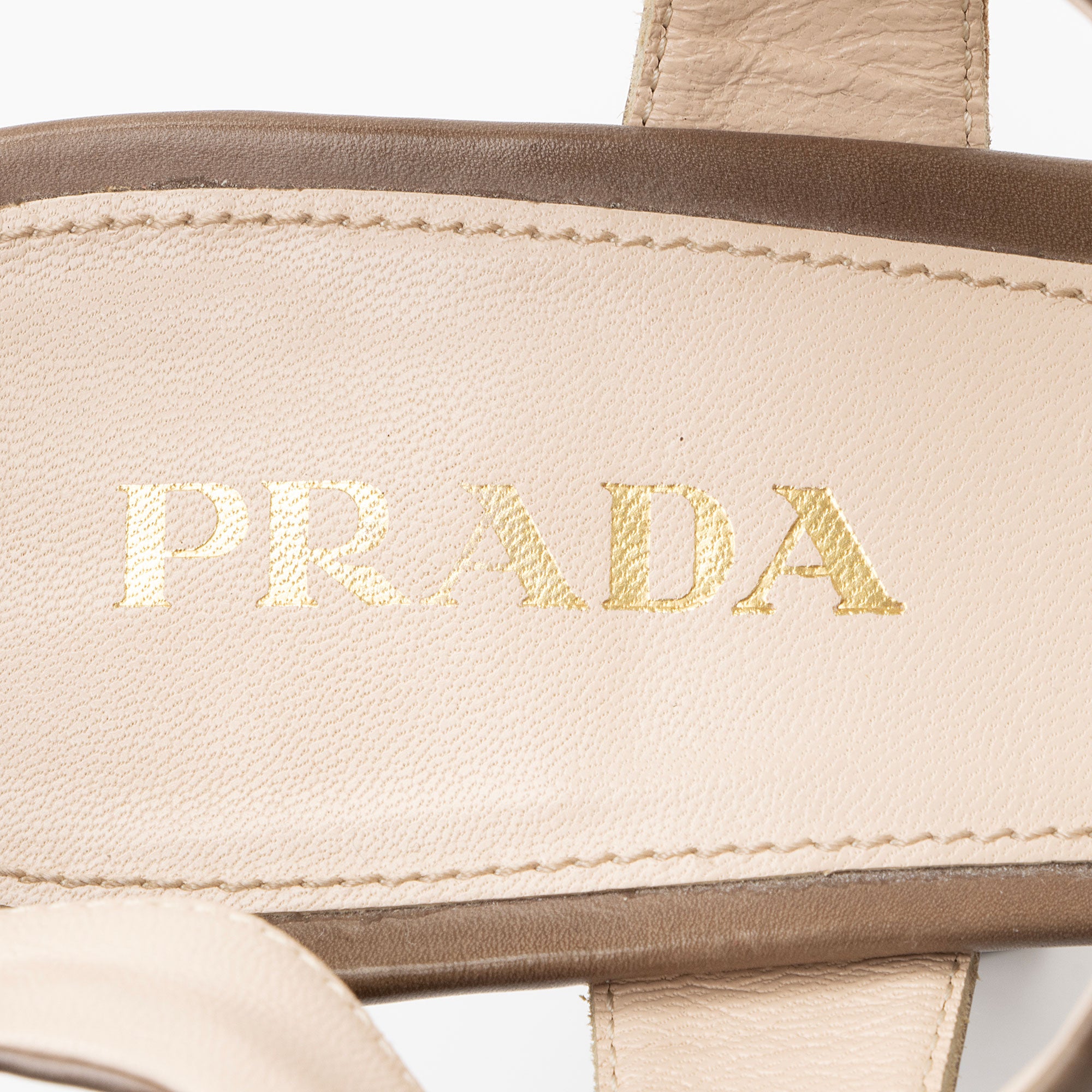 Prada Leather T-Strap Platform Sandals - Size 8 / 38