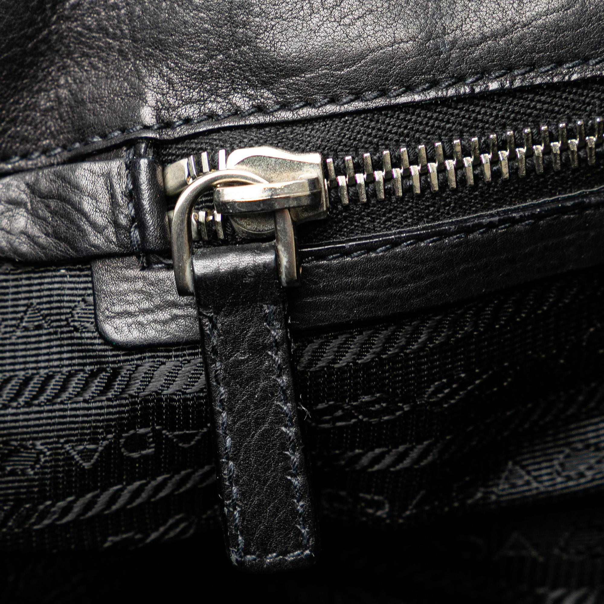 Prada Leather Studded Easy Shoulder Bag