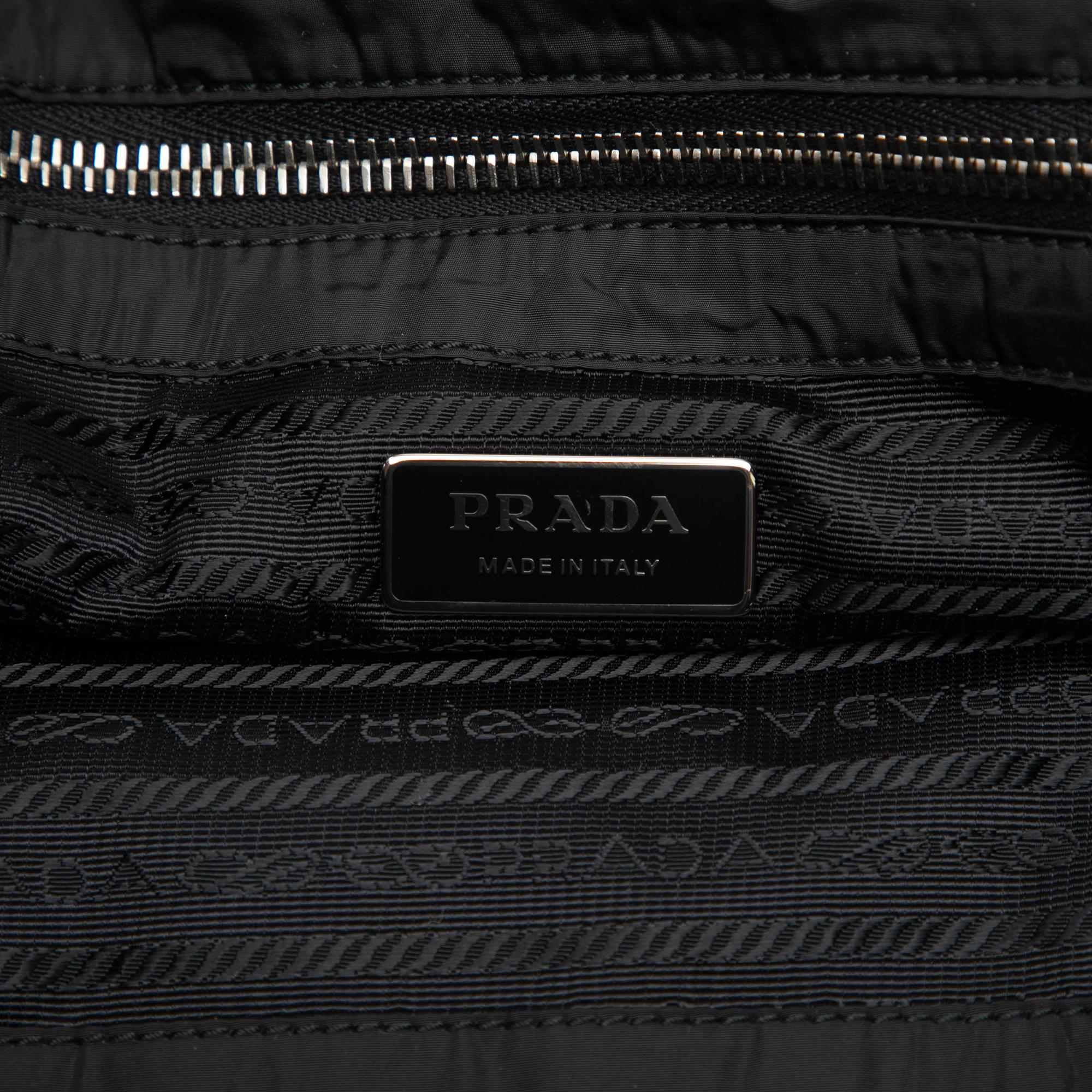 Prada Leather Trimmed Re Nylon Pleated Tote